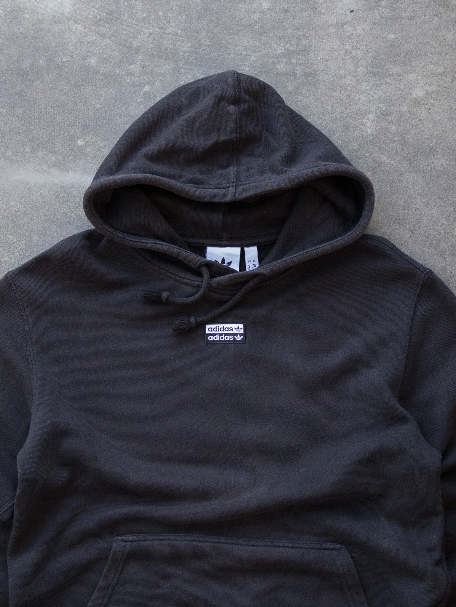 Vintage Black Adidas Trefoil Hoodie (M)