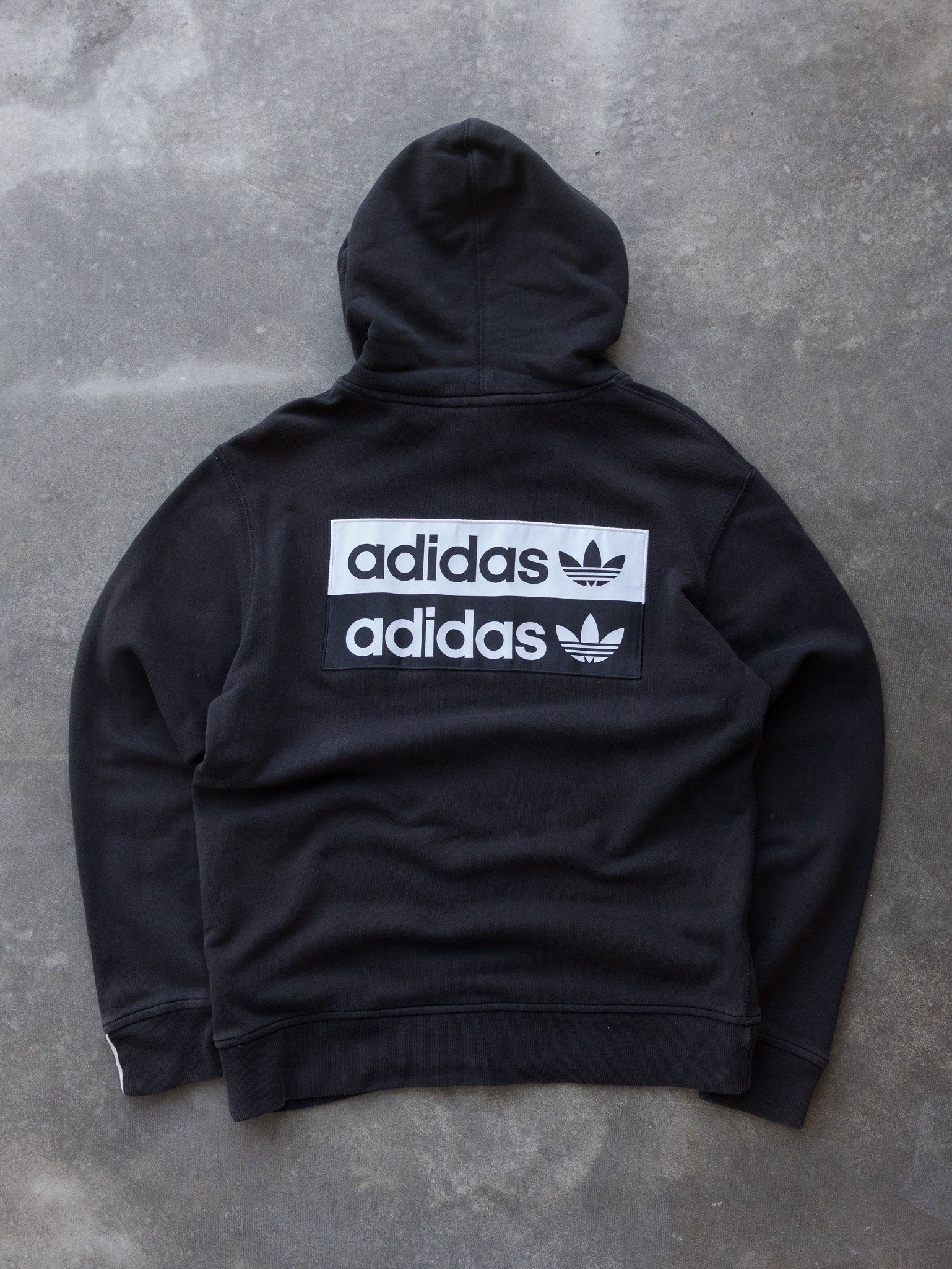 Vintage Black Adidas Trefoil Hoodie (M)