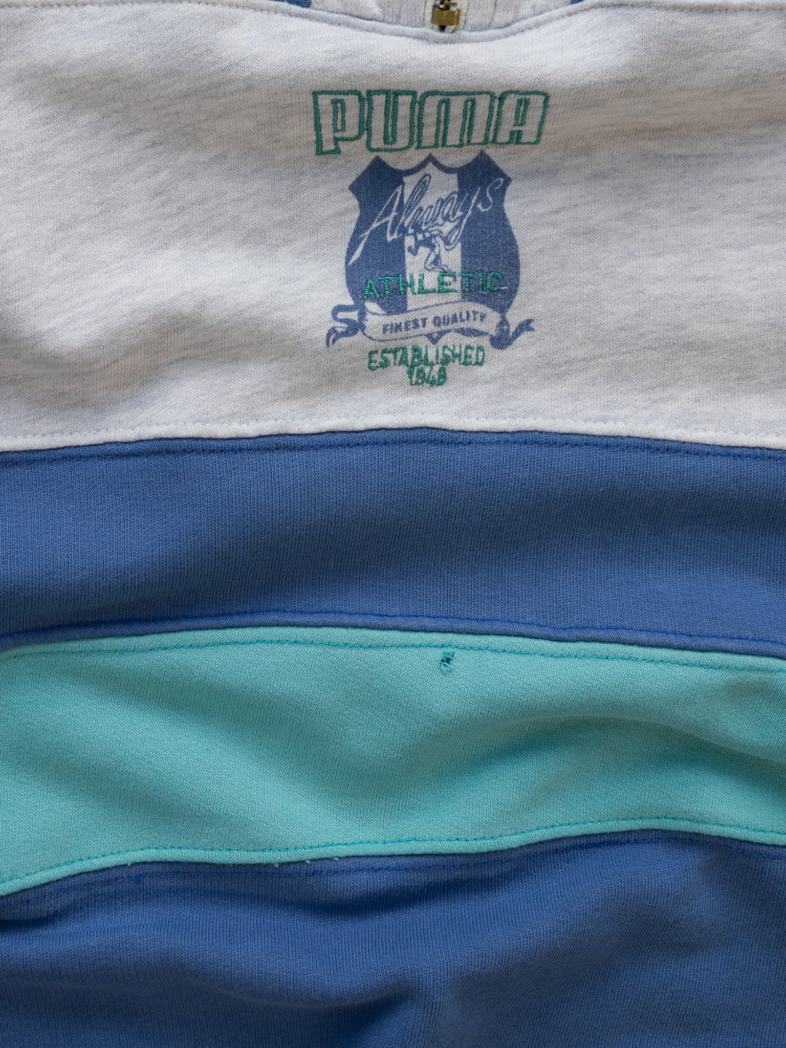 Vintage Blue Puma Quarter Zip Sweatshirt (L)