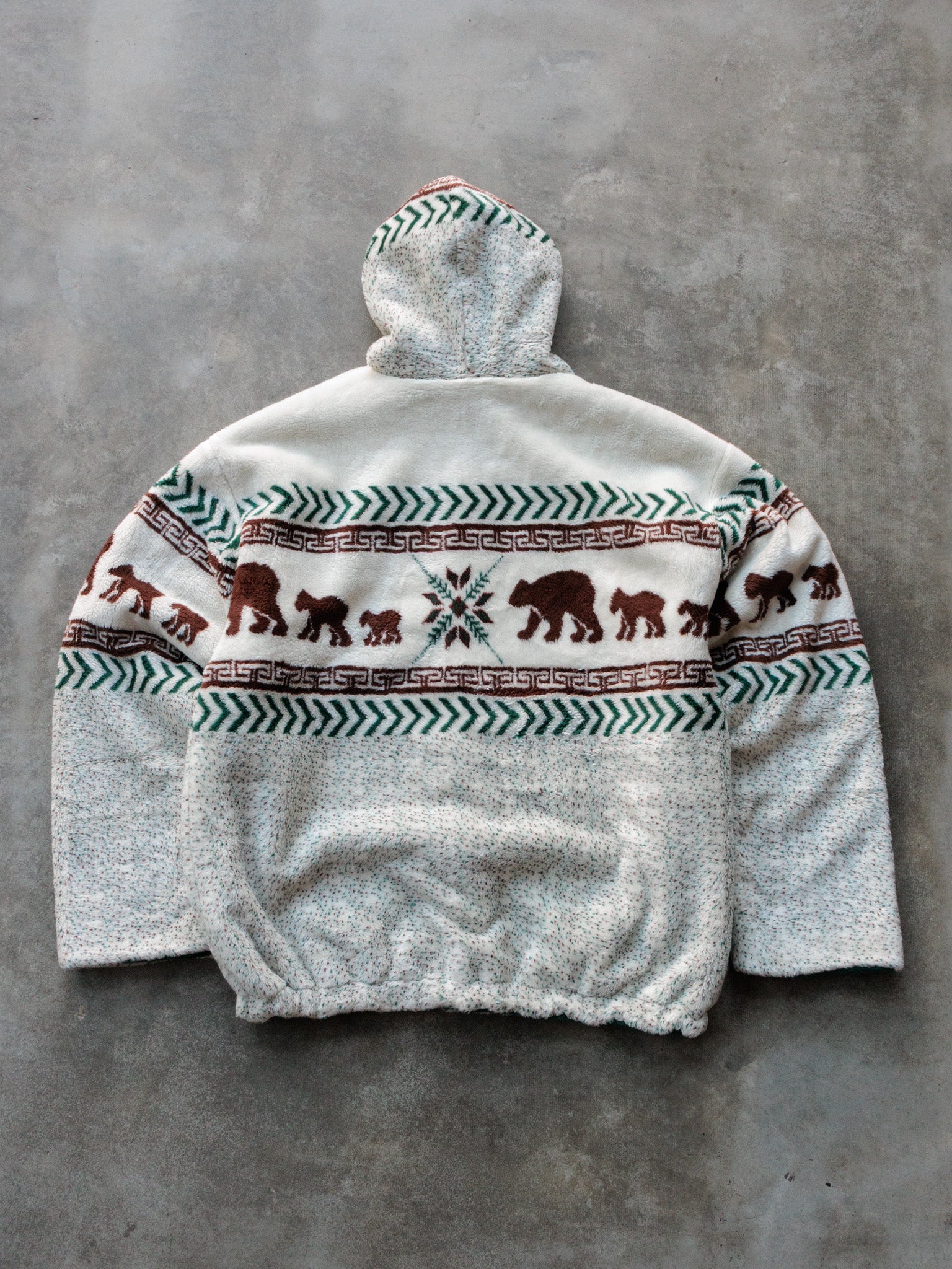 Vintage 90s Cream Bear St. John's Bay Full Zip Fleece Jacket (M)