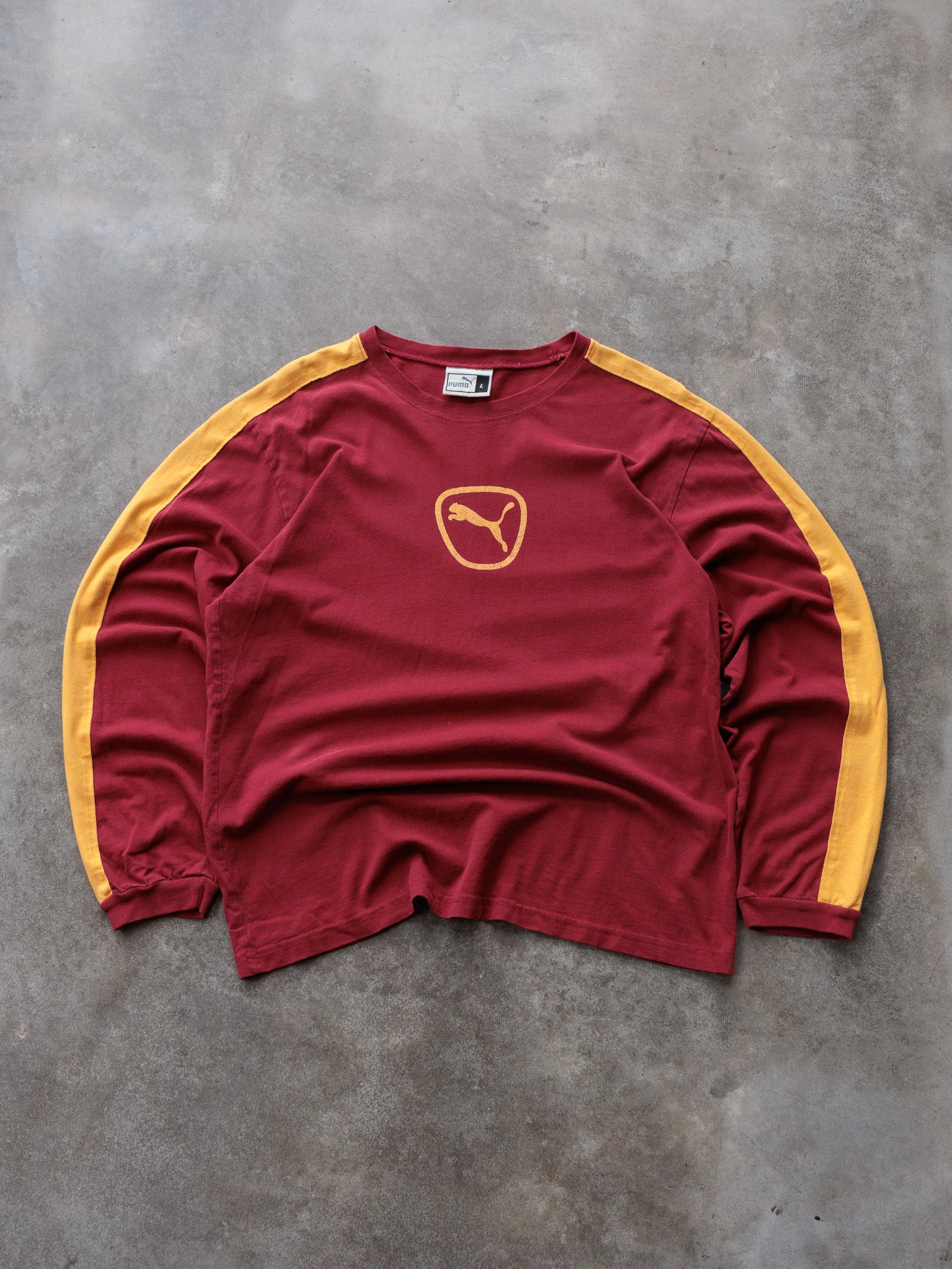 Vintage 90s Maroon Puma Long Sleeve Tee (L)