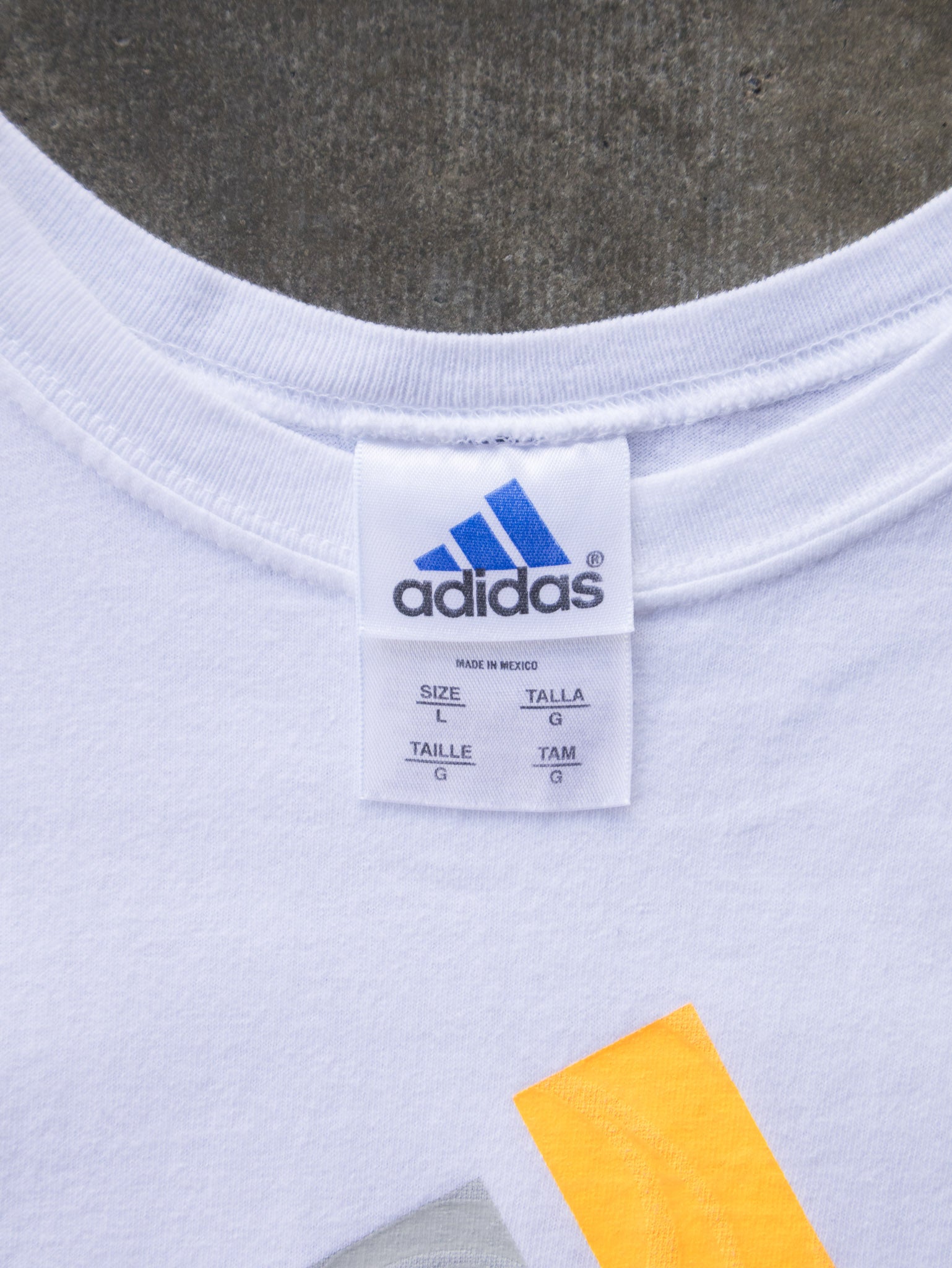 Vintage 00s White Adidas Graphic Tee (L)