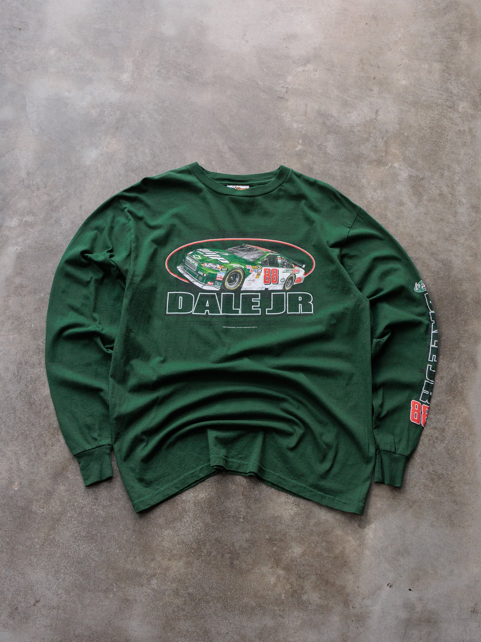 Vintage 2009 Green NASCAR Dale Jr Long Sleeve Tee (L)
