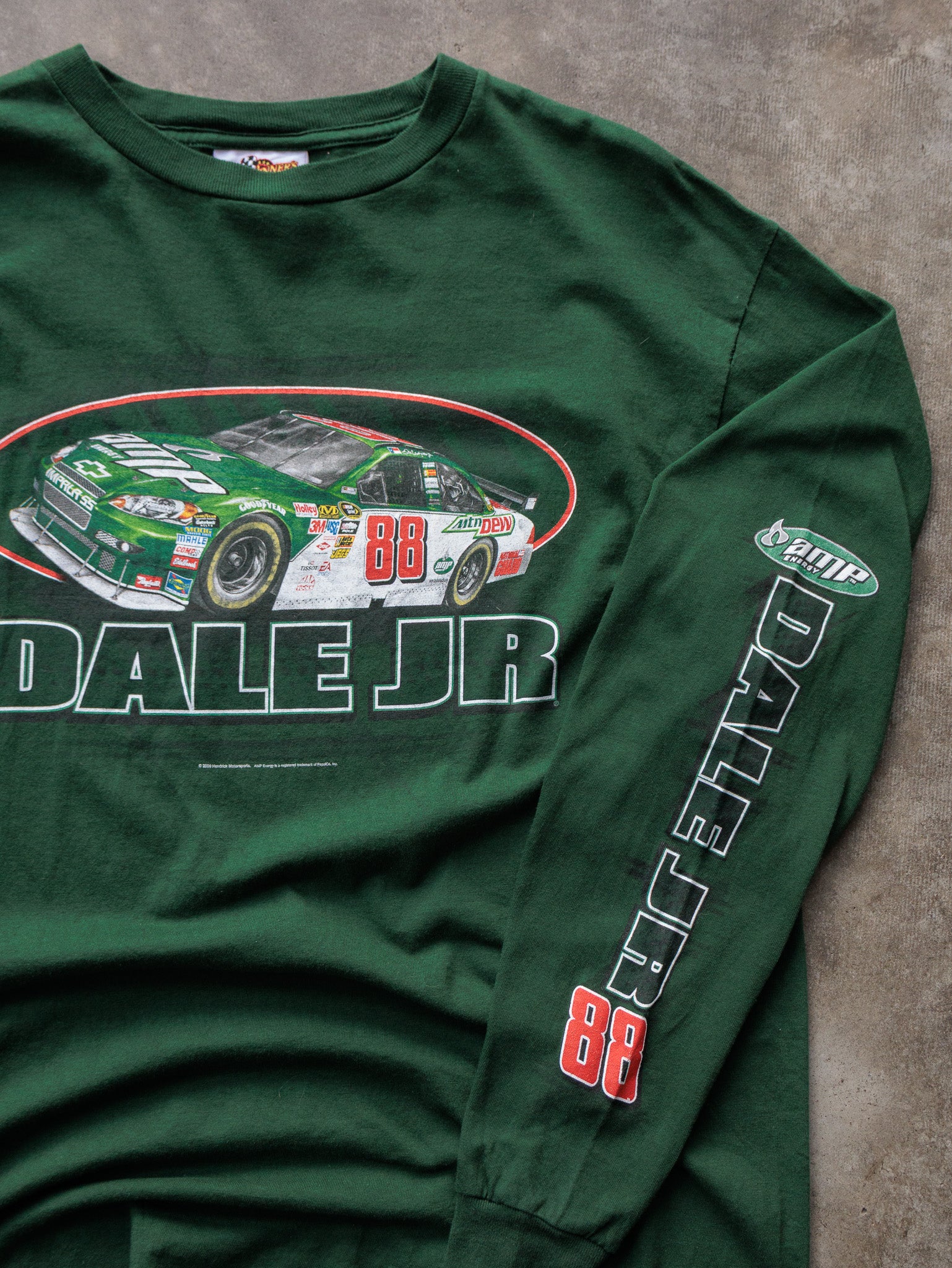 Vintage 2009 Green NASCAR Dale Jr Long Sleeve Tee (L)