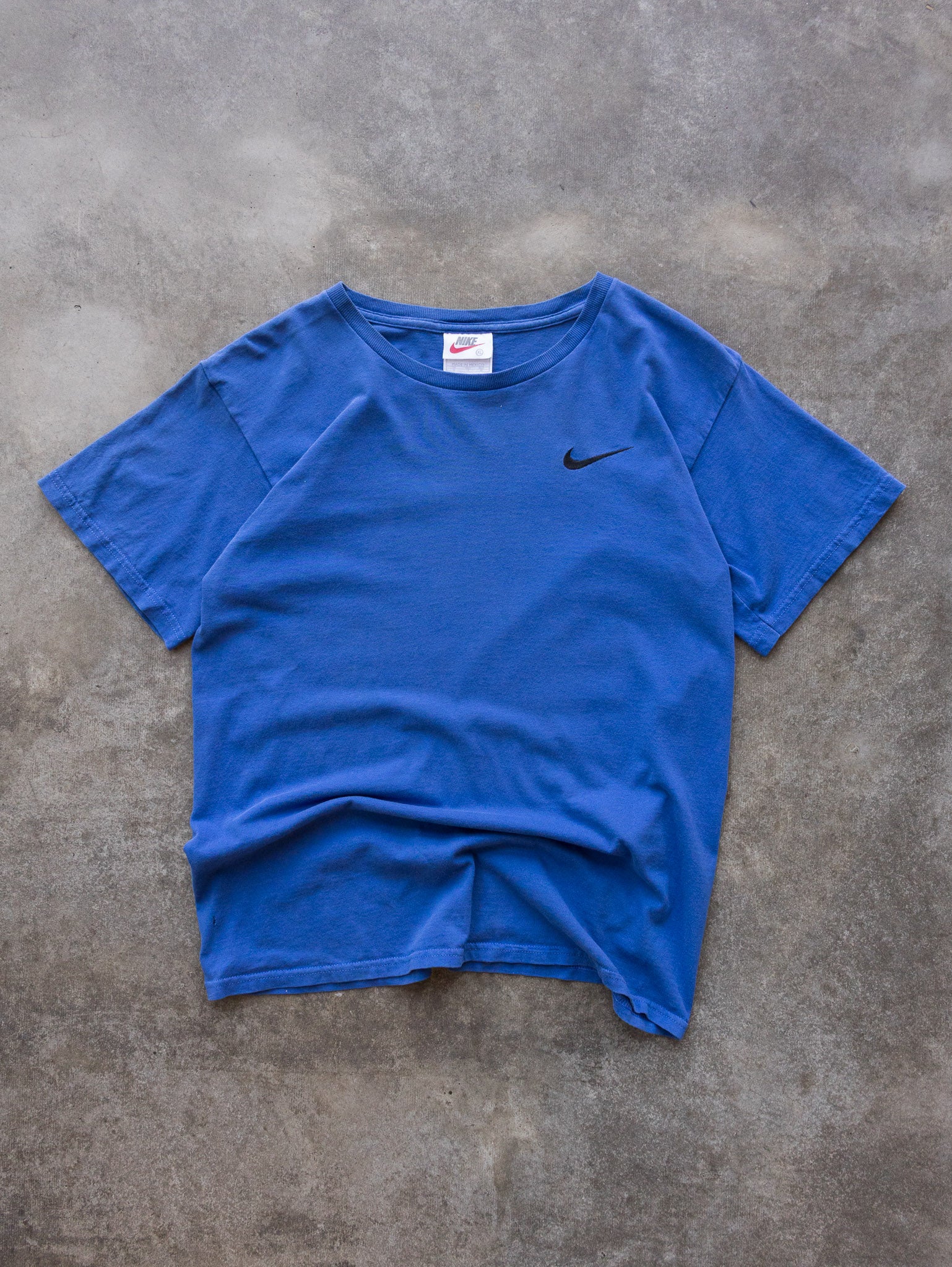 Vintage 00s Blue Nike Swoosh Tee (XL)