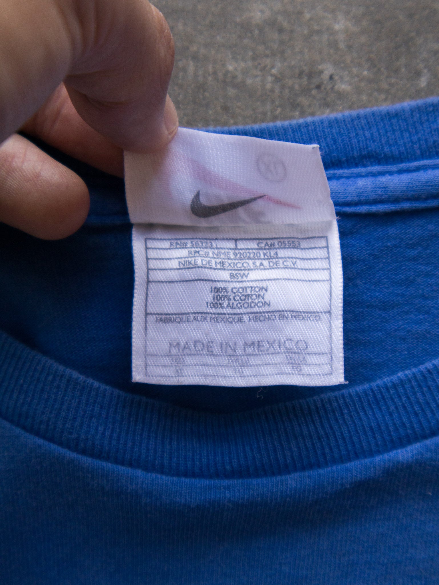 Vintage 00s Blue Nike Swoosh Tee (XL)