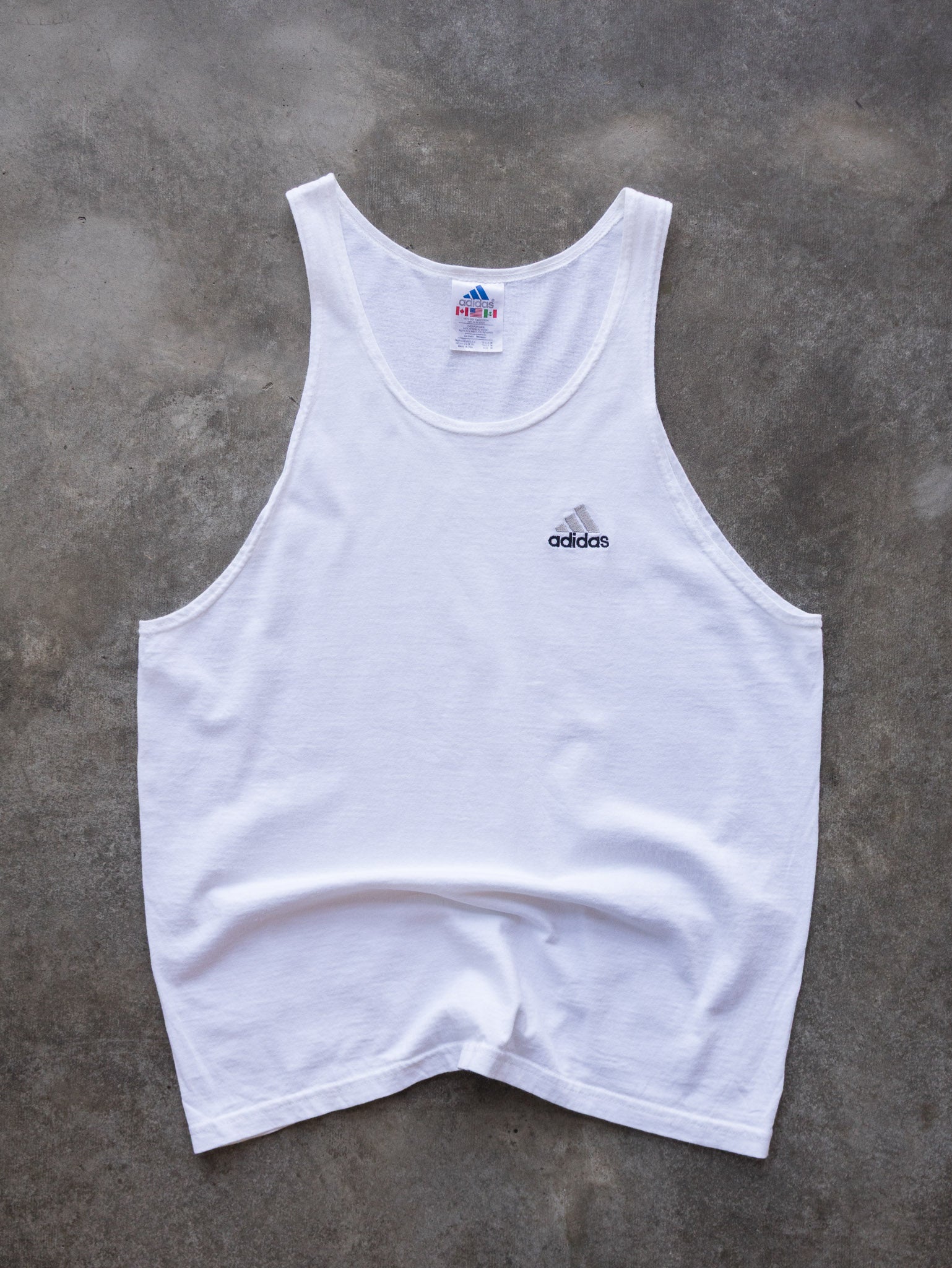 Vintage 90s White Adidas Tank (M)