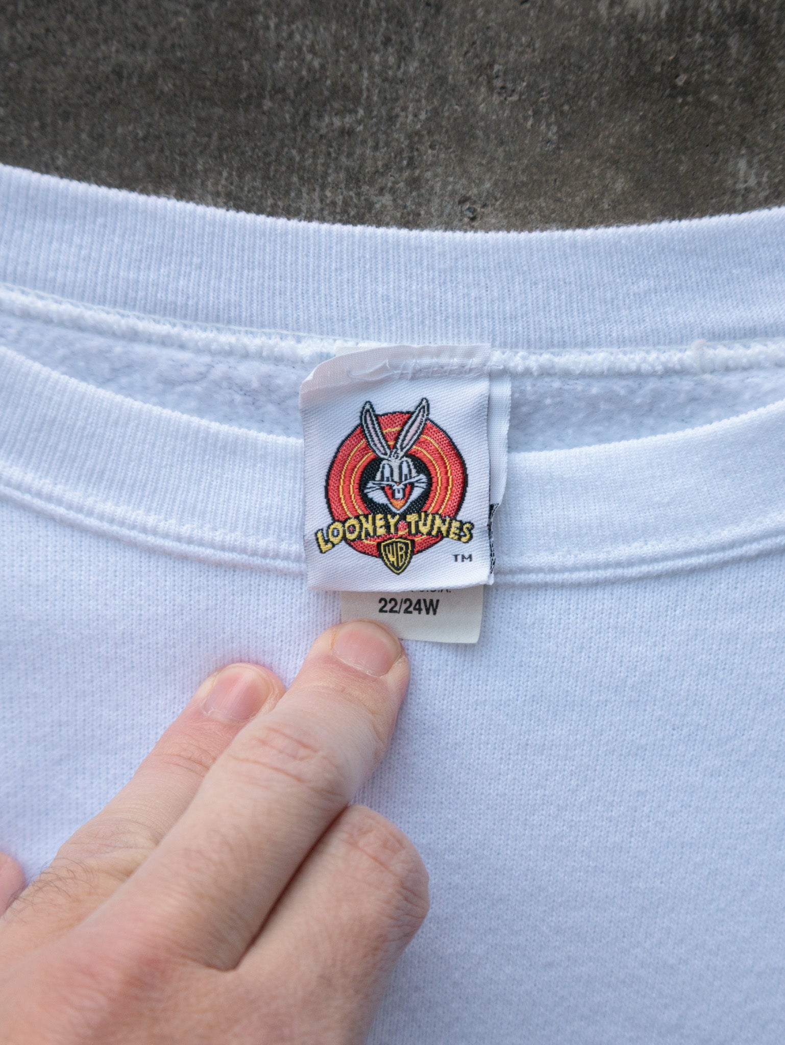 Vintage 90s White Looney Tunes No Way! Sweatshirt (-)