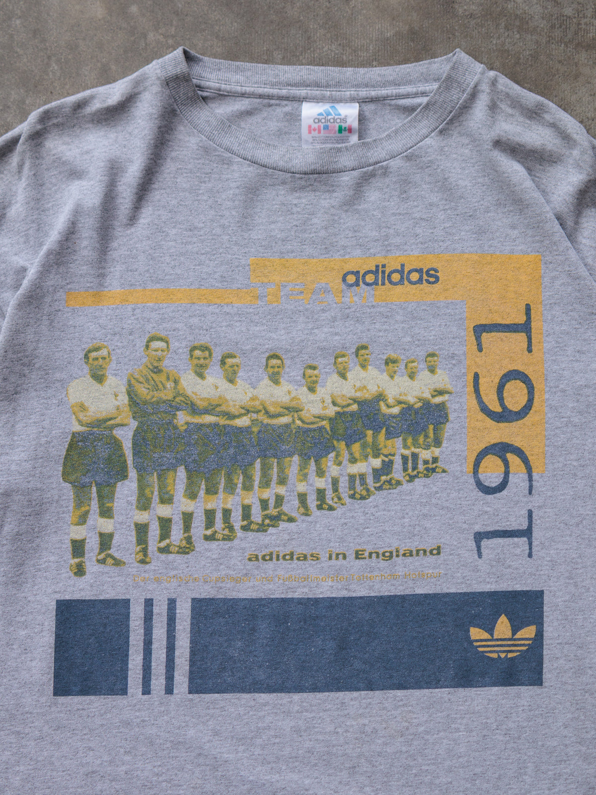 Vintage 90s Grey Adidas Tottenham Hotspur Tee (M)