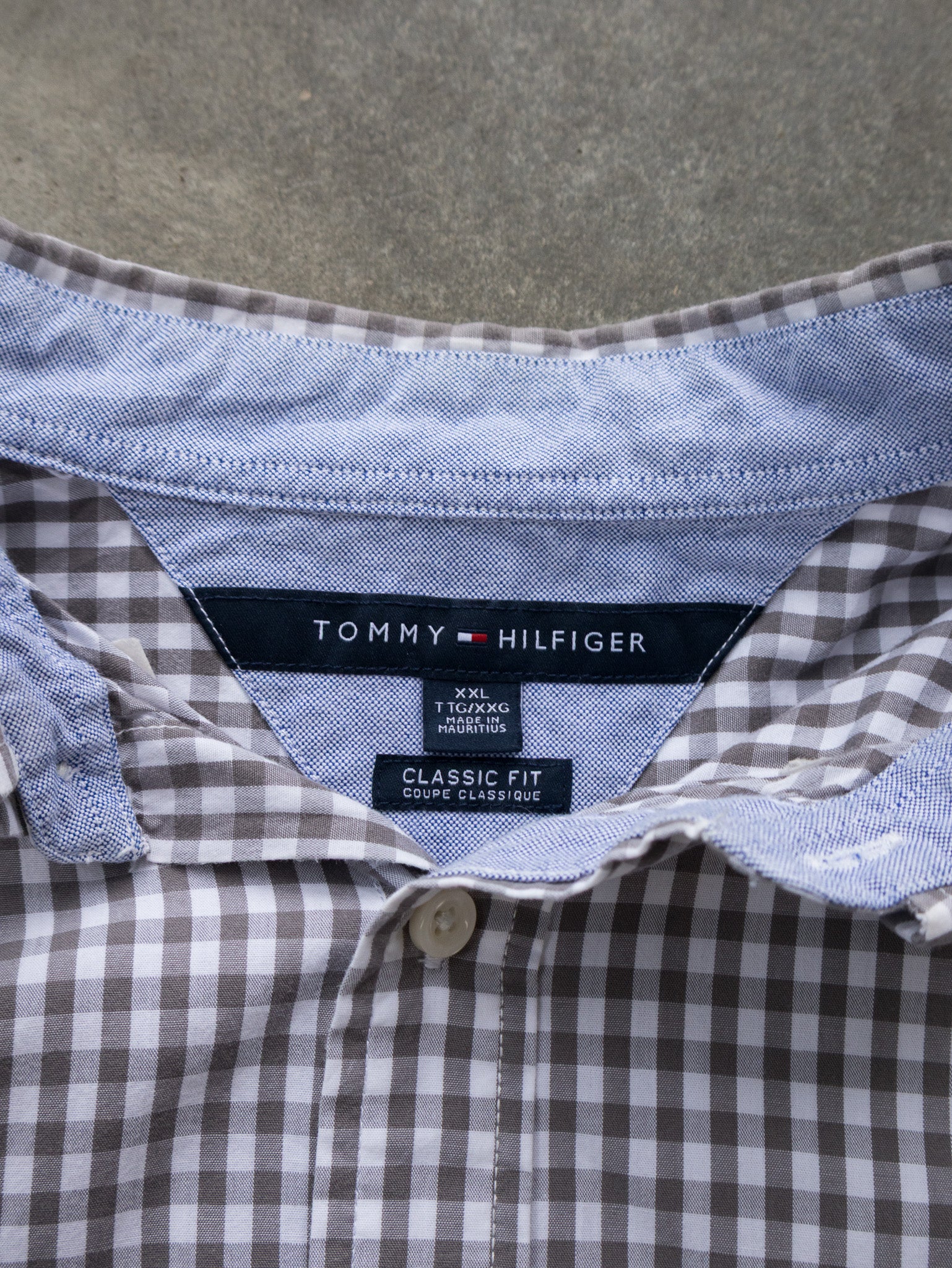 Vintage Grey Tommy Hilfiger Check Shirt (2XL)