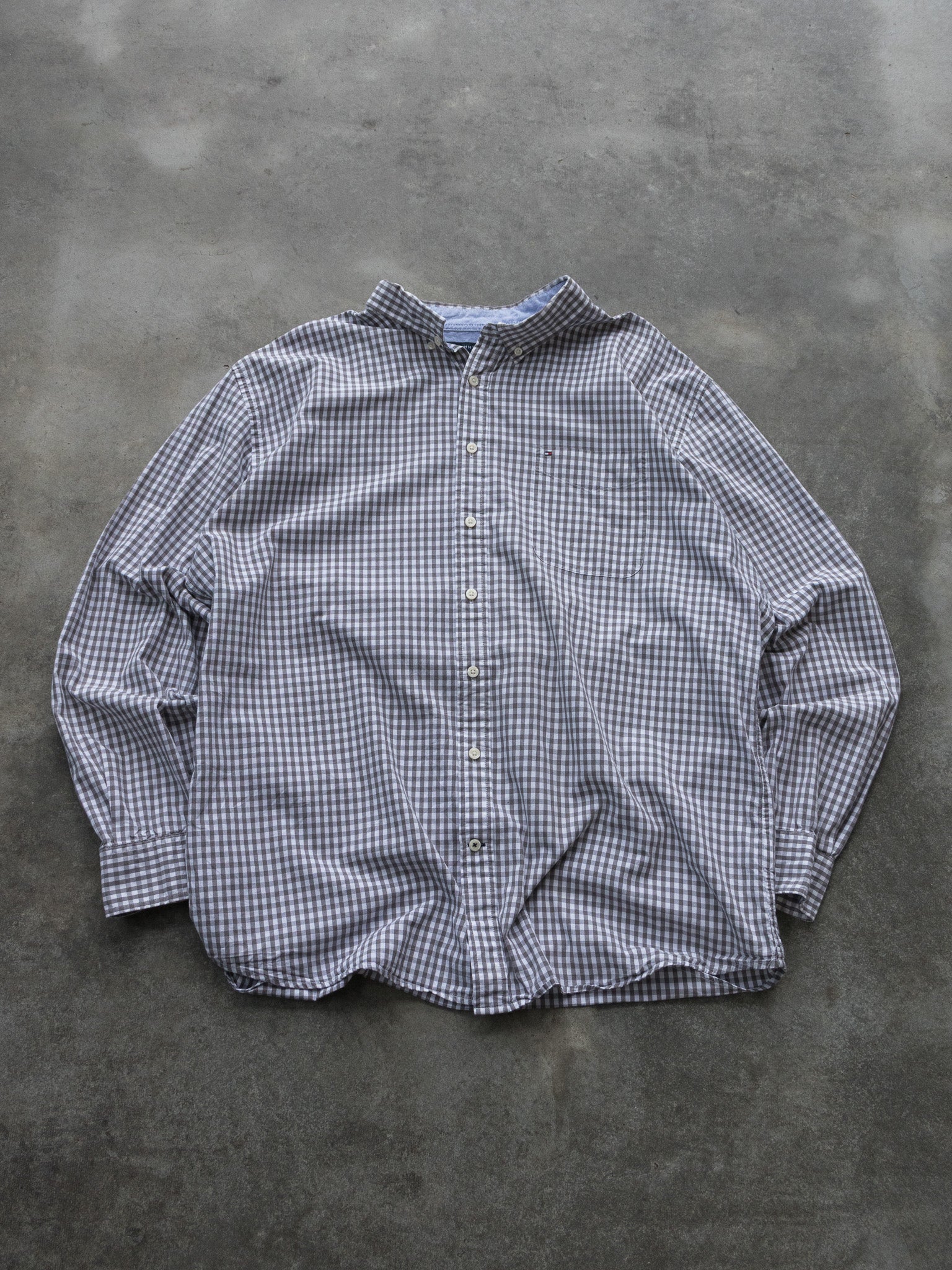 Vintage Grey Tommy Hilfiger Check Shirt (2XL)
