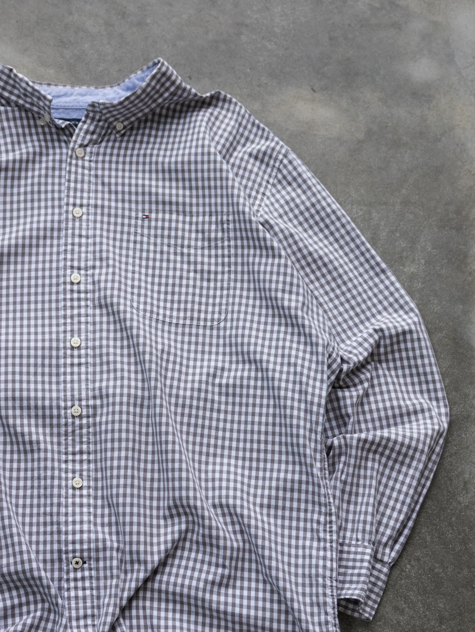 Vintage Grey Tommy Hilfiger Check Shirt (2XL)