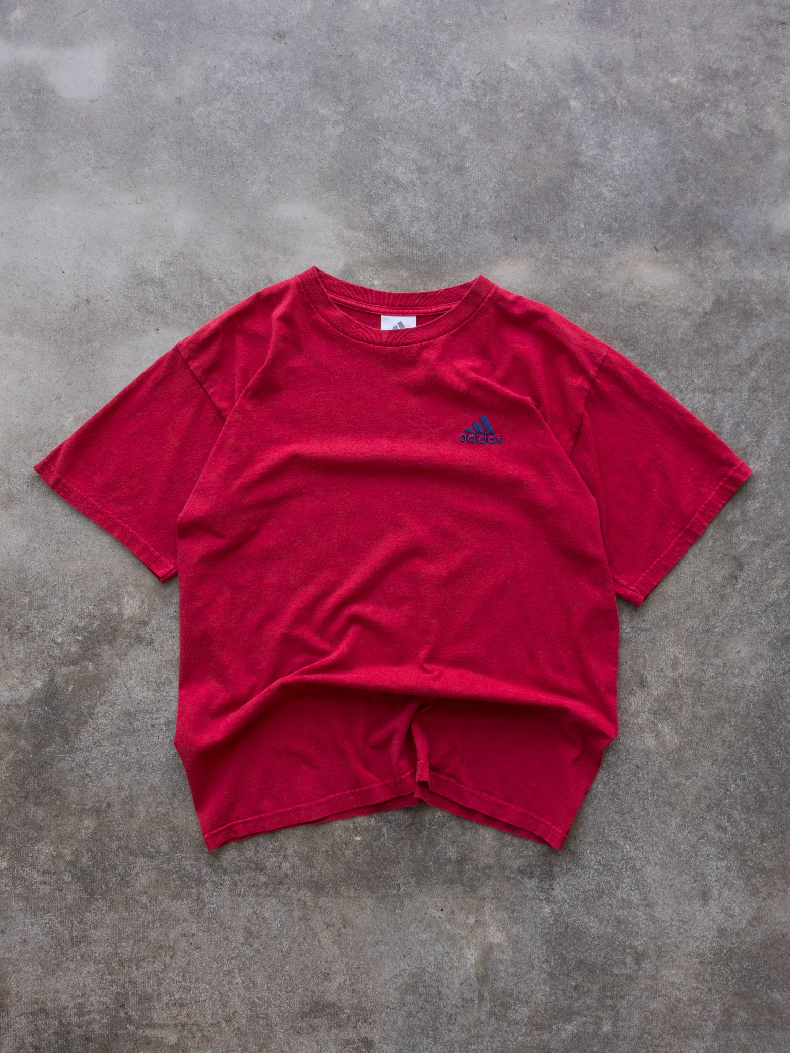 Vintage 90s Red Adidas Logo Tee (M)