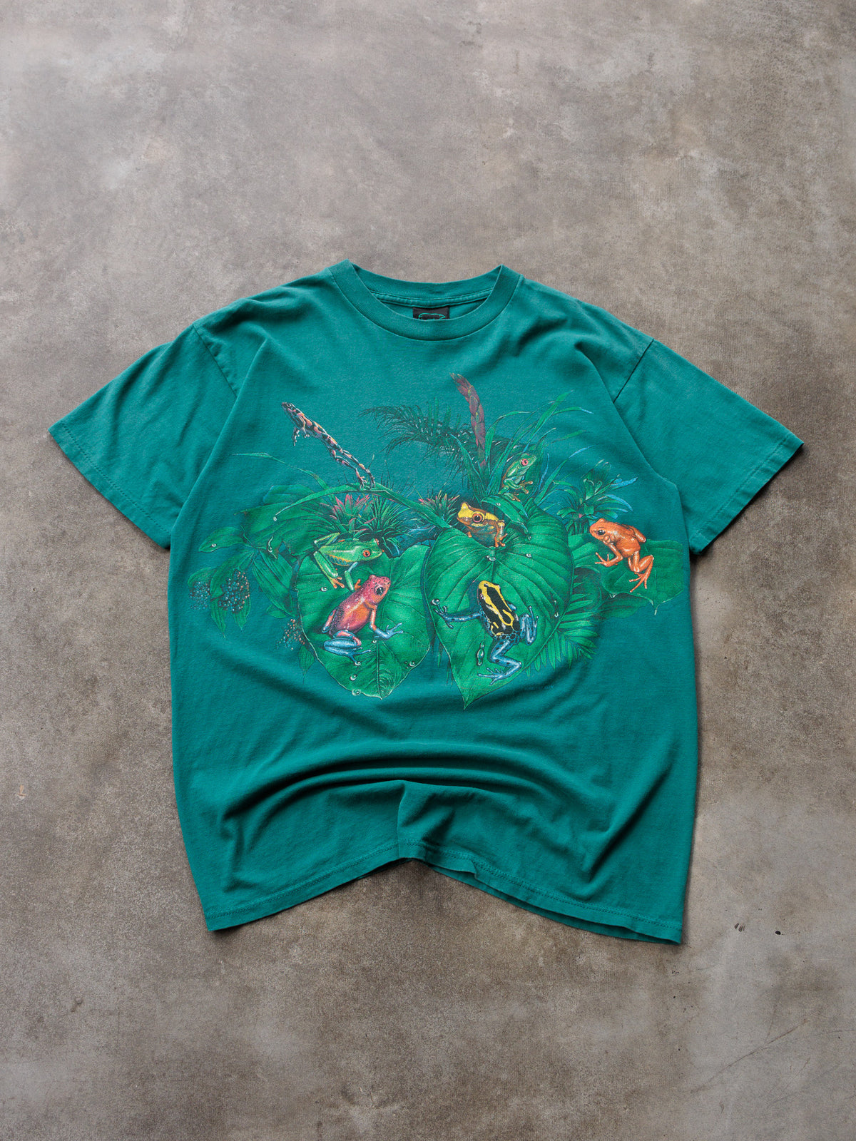 Vintage 90s Green Habitat Frogs Tee (L)