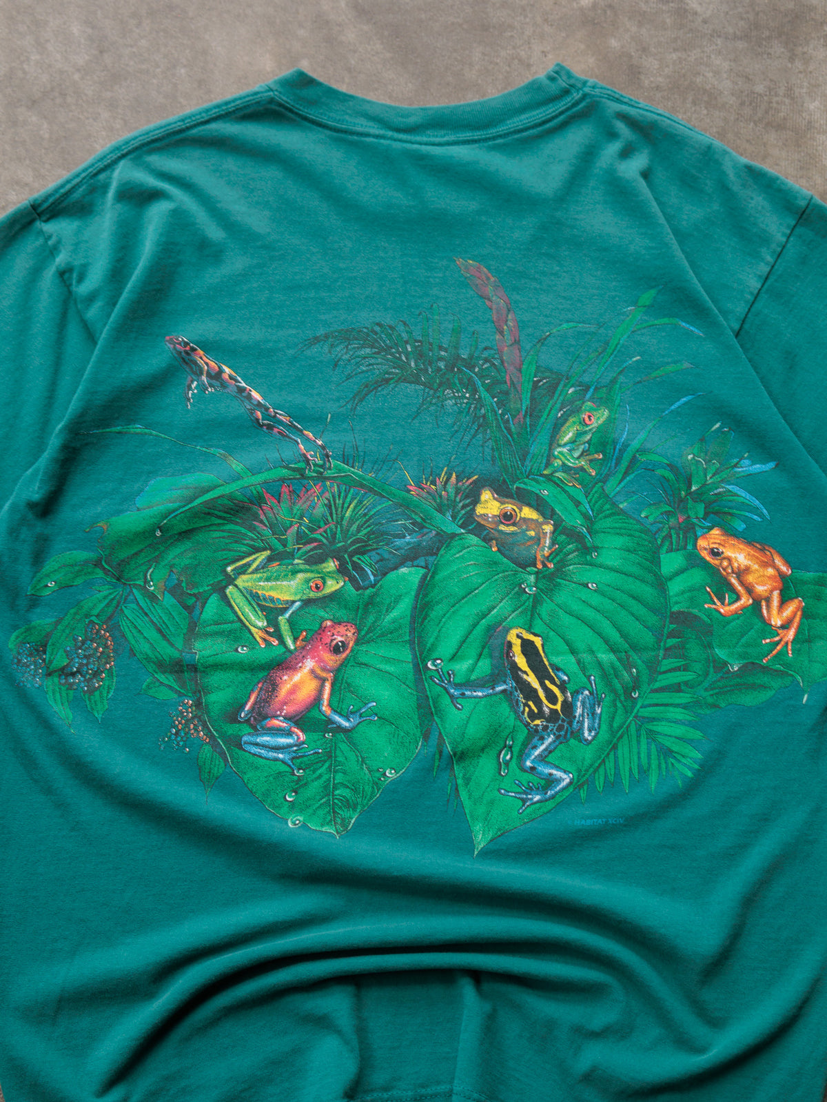 Vintage 90s Green Habitat Frogs Tee (L)