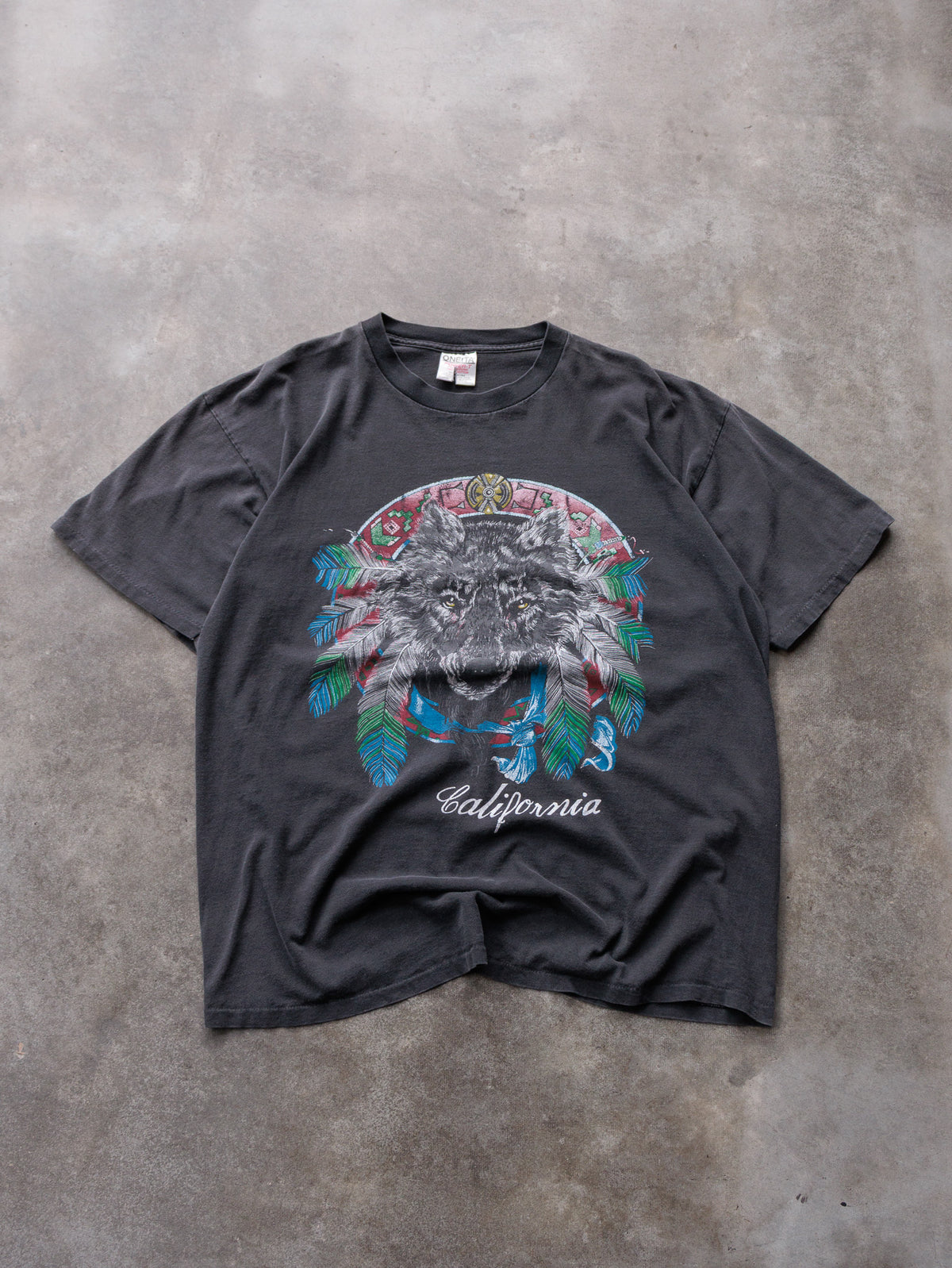 Vintage 90s Black California Wolf Tee (XL)