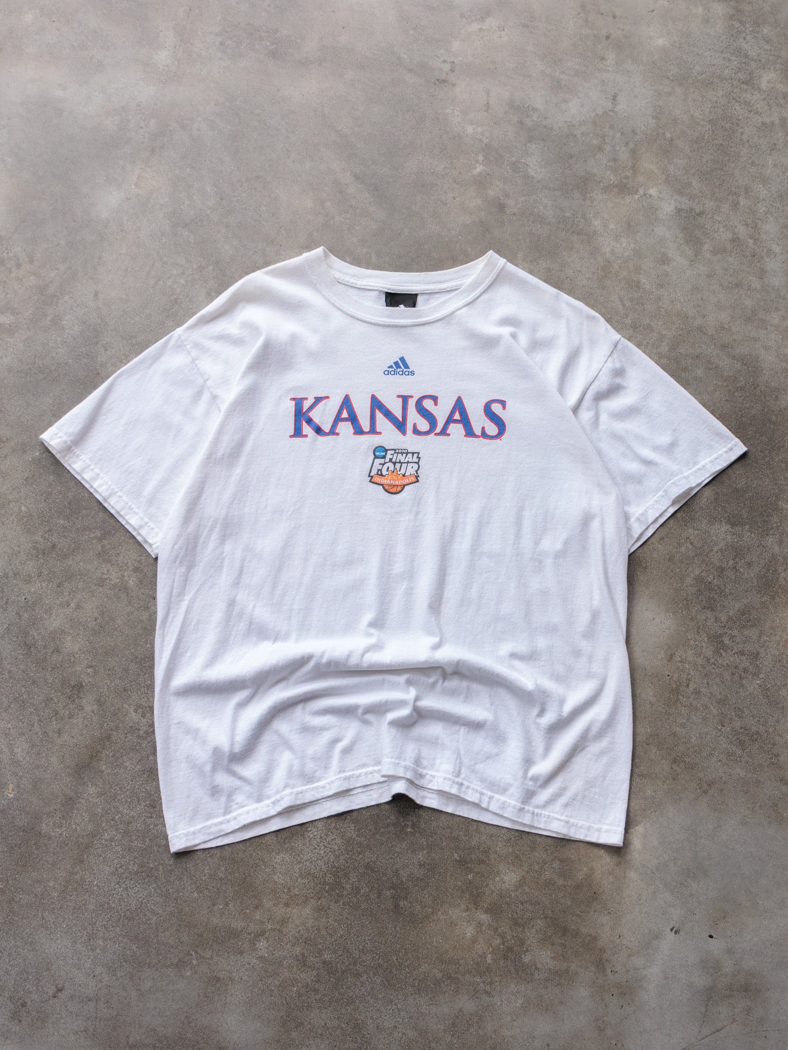 Vintage 2010 White Adidas Kansas Final Four Tee (M)