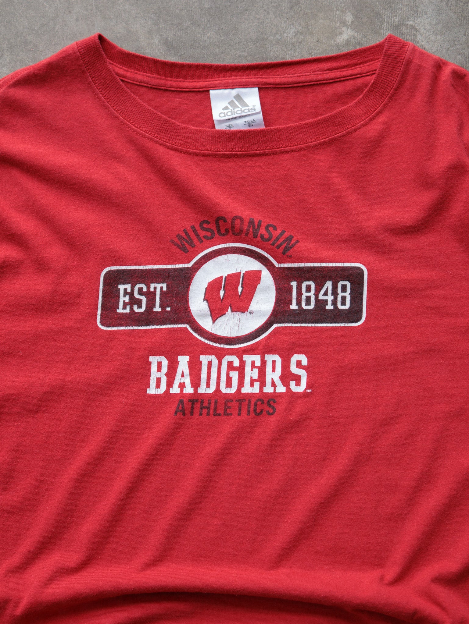 Vintage 00s Red Wisconsin Badgers Adidas Long Sleeve Tee (XL)
