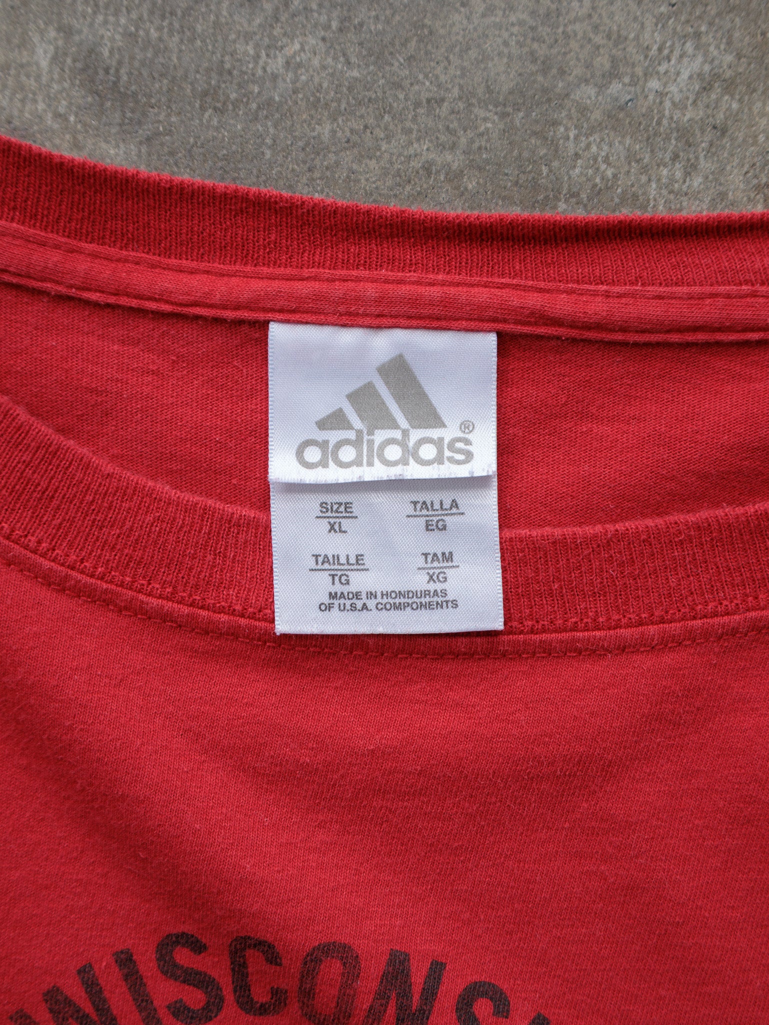 Vintage 00s Red Wisconsin Badgers Adidas Long Sleeve Tee (XL)