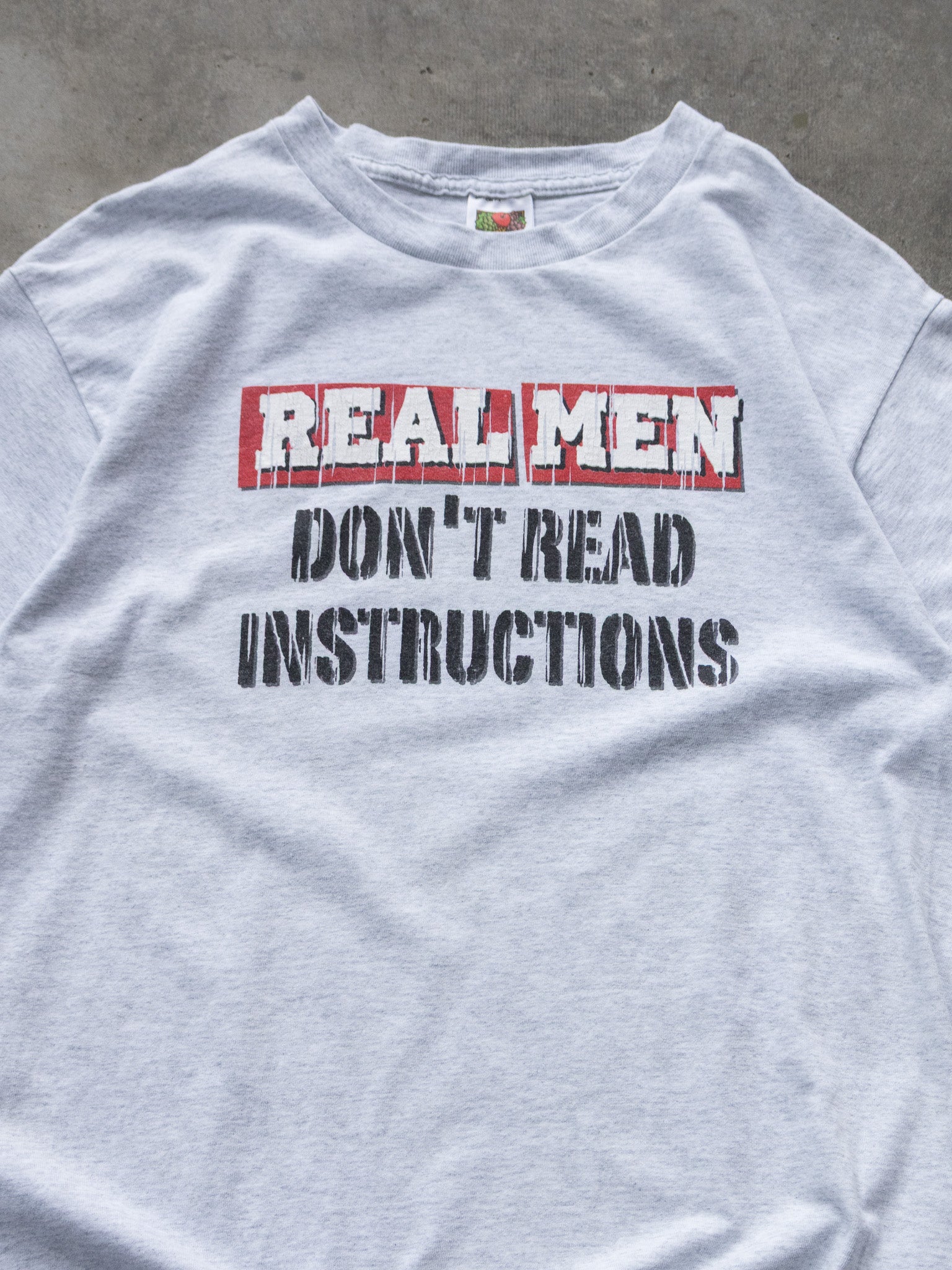 Vintage Real Men Don't Read Instructions Tee (L)