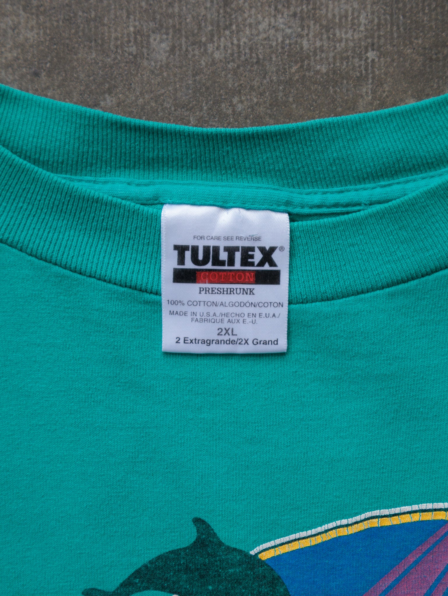Vintage 90s Green Sea World Orca Tee (2XL)