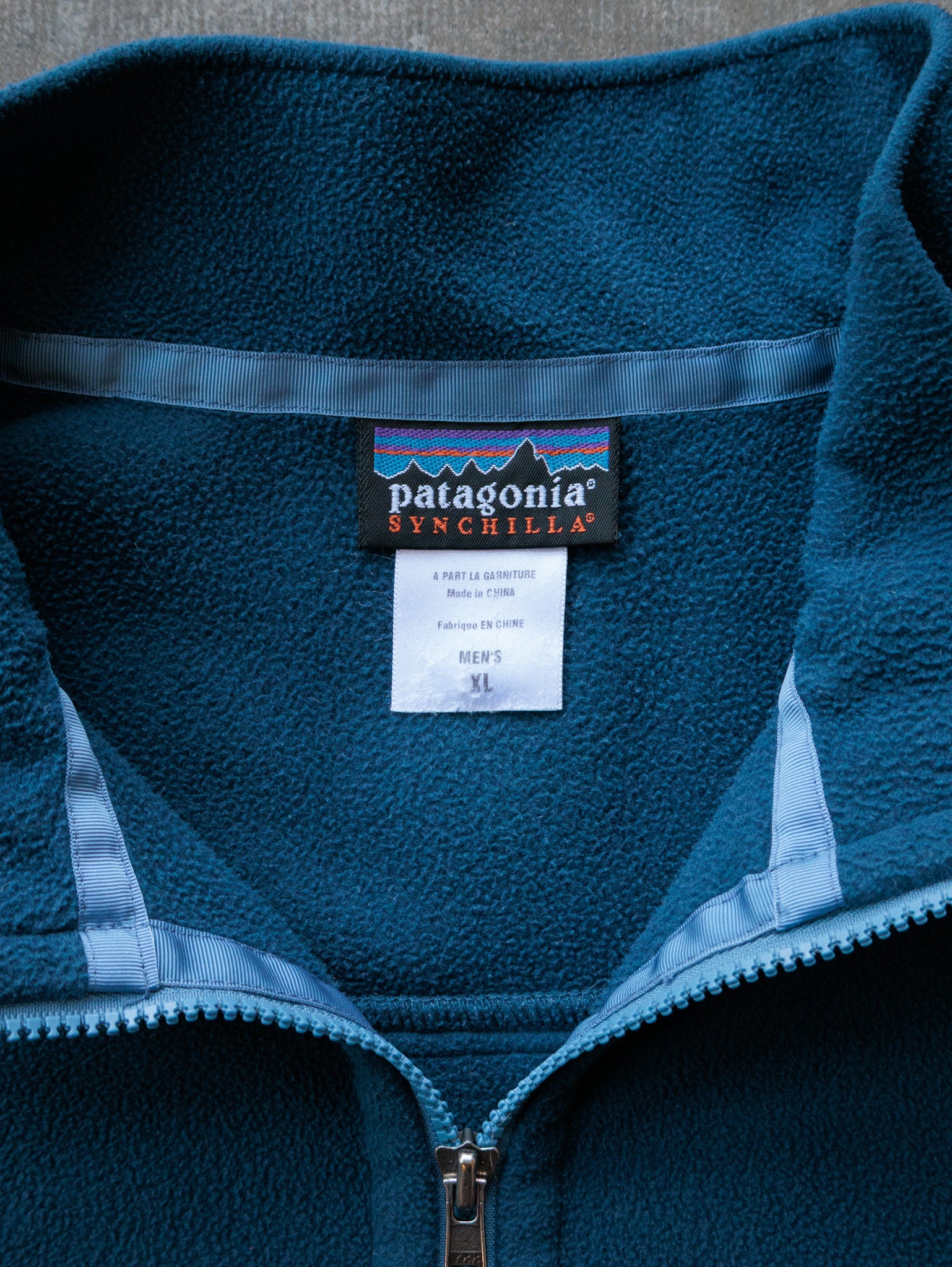 Vintage Blue Patagonia Full Zip Fleece Jacket (XL)