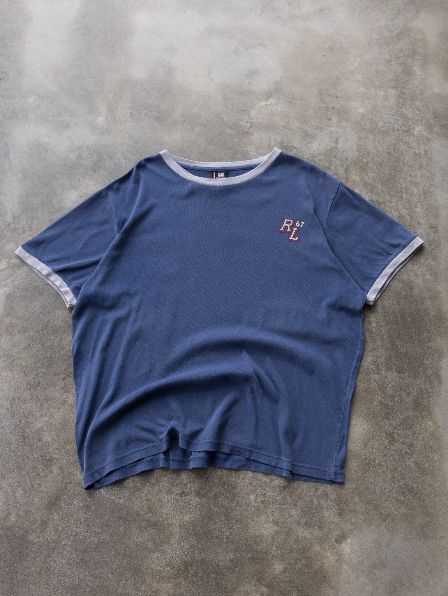 Vintage 90s Blue Polo Jeans Co. Ralph Lauren Ringer Tee (XL)