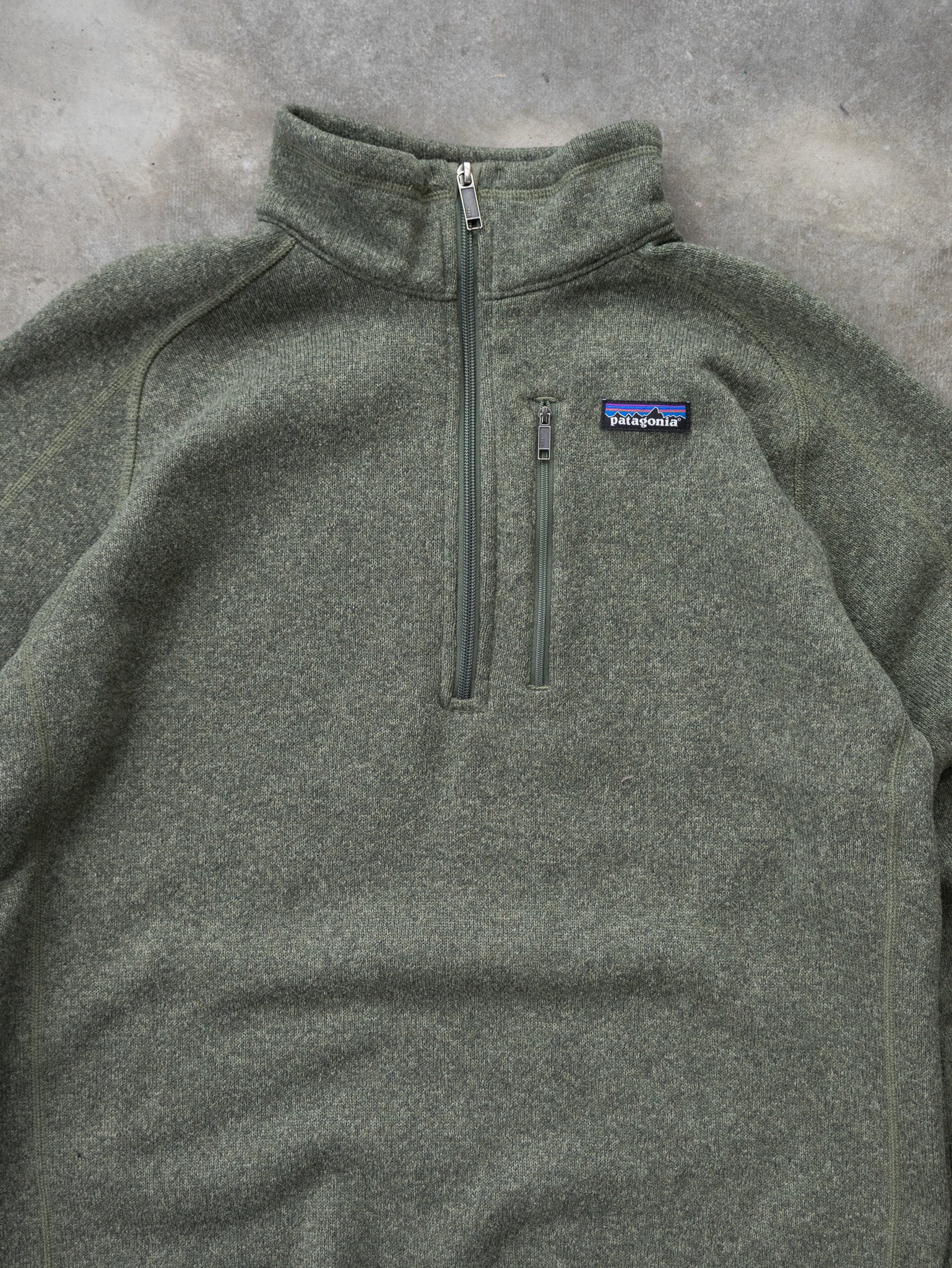 Vintage Green Patagonia Quarter Zip Fleece (L)