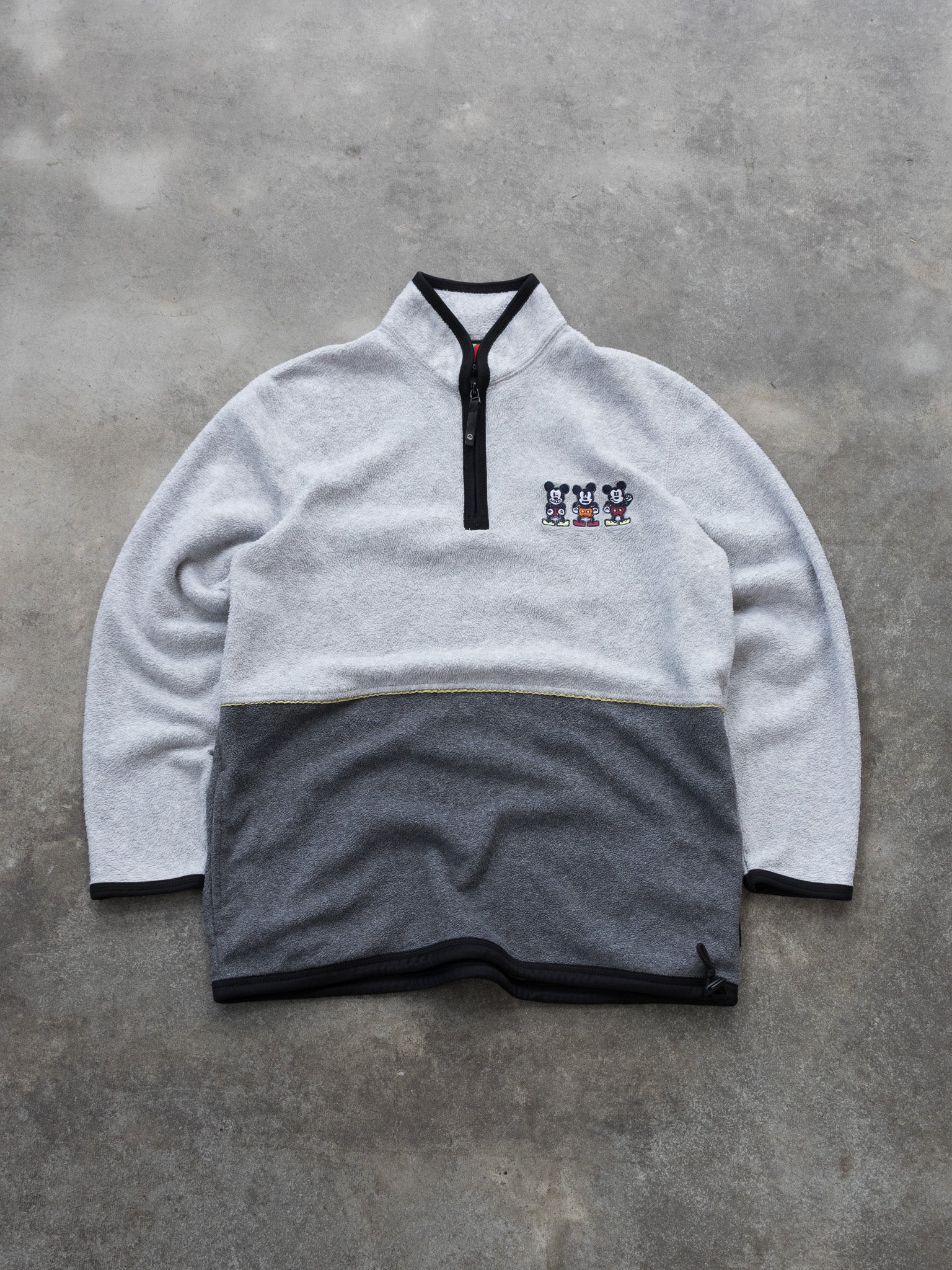 Vintage Grey Mickey Mouse Quarter Zip Sweatshirt (S)