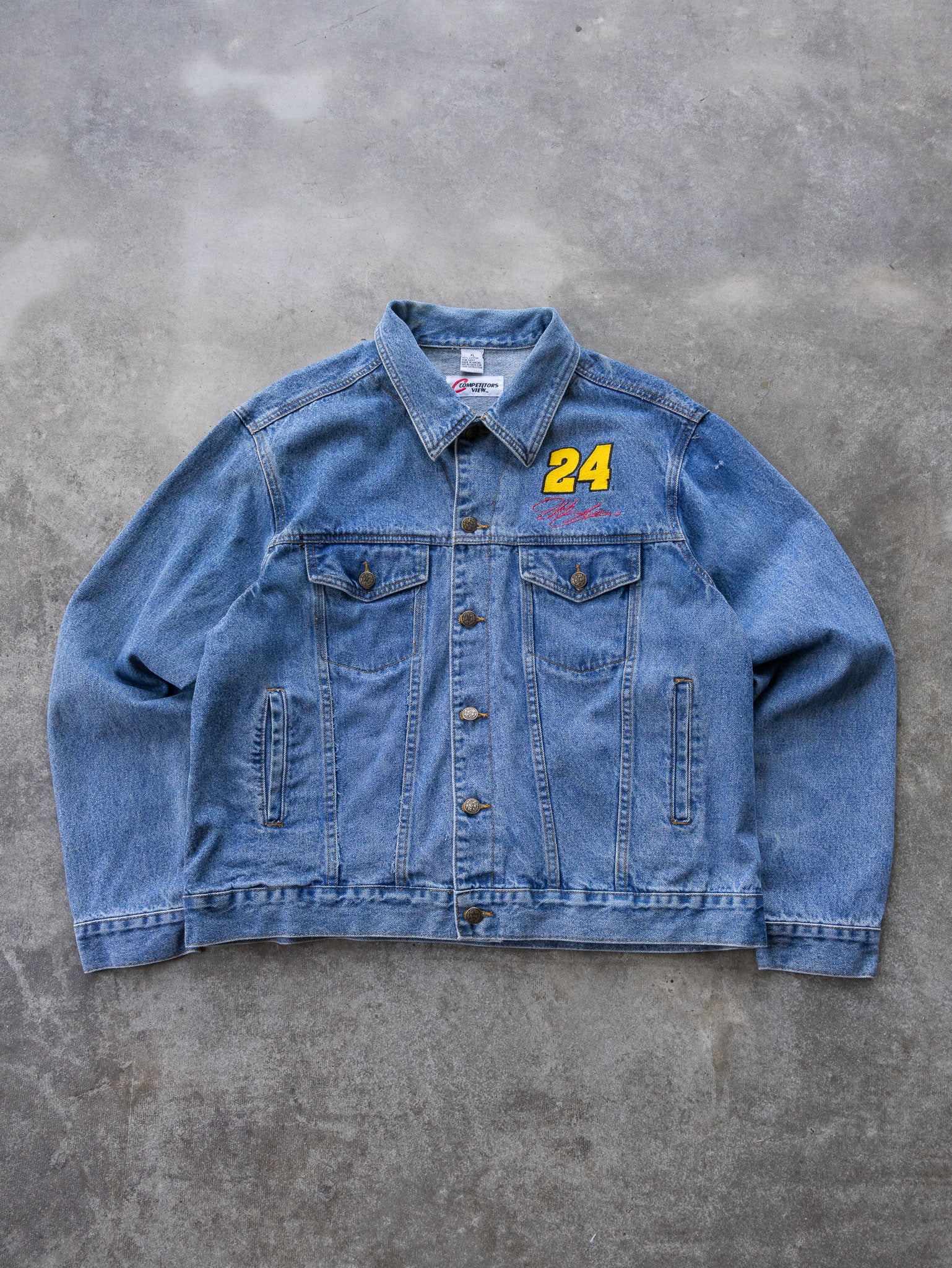 Vintage 90s Denim DuPont Motorsports Racing Jacket (XL)