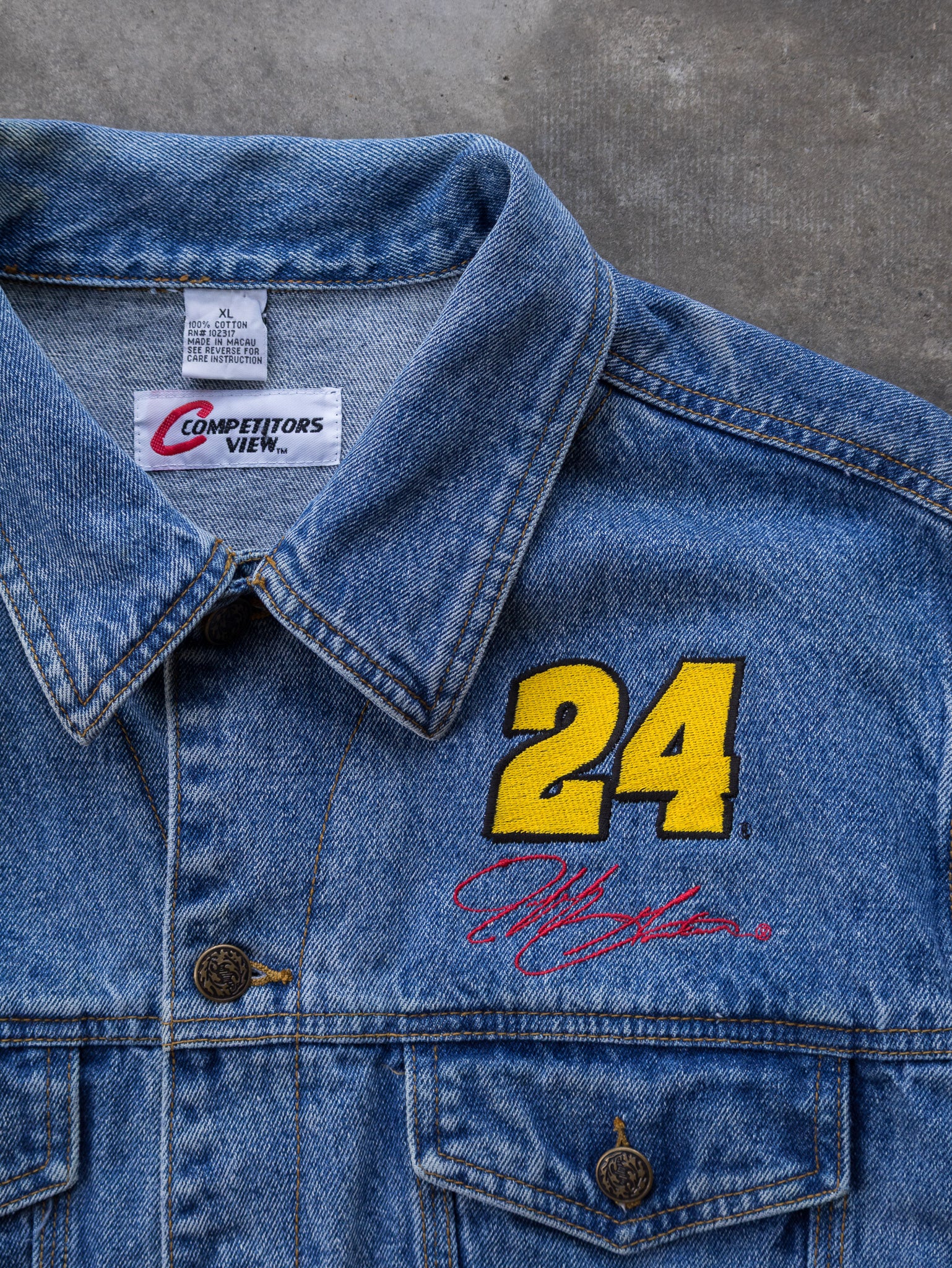 Vintage 90s Denim DuPont Motorsports Racing Jacket (XL)