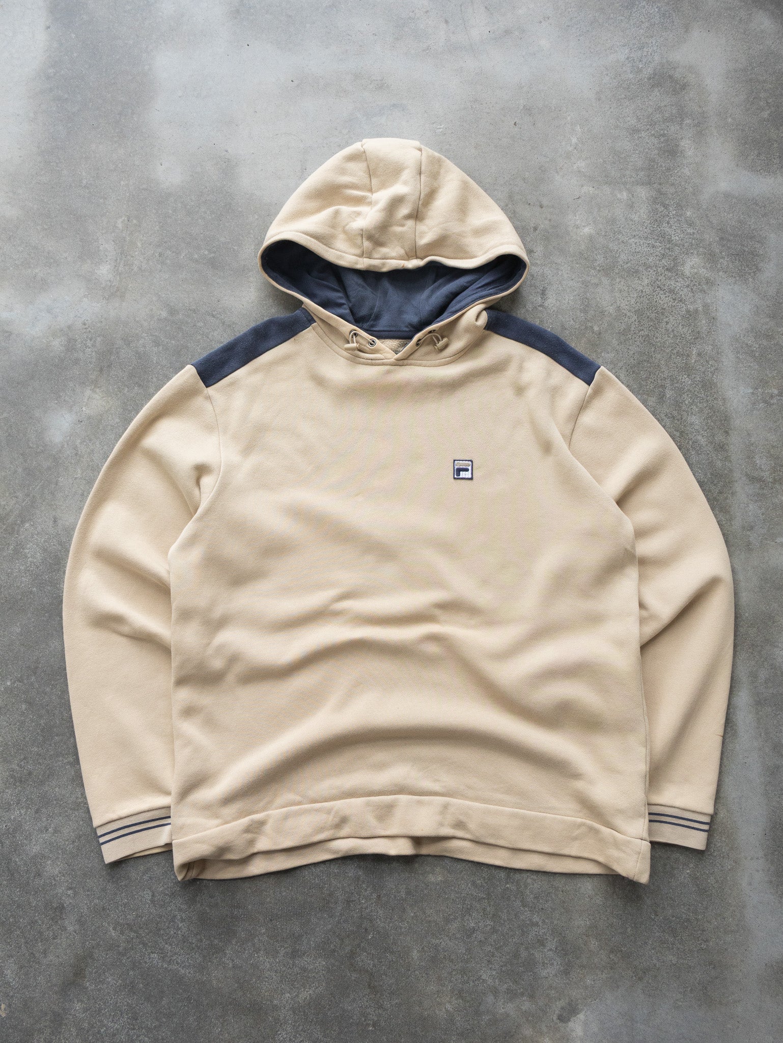 Vintage Beige Fila Panel Hoodie (L)