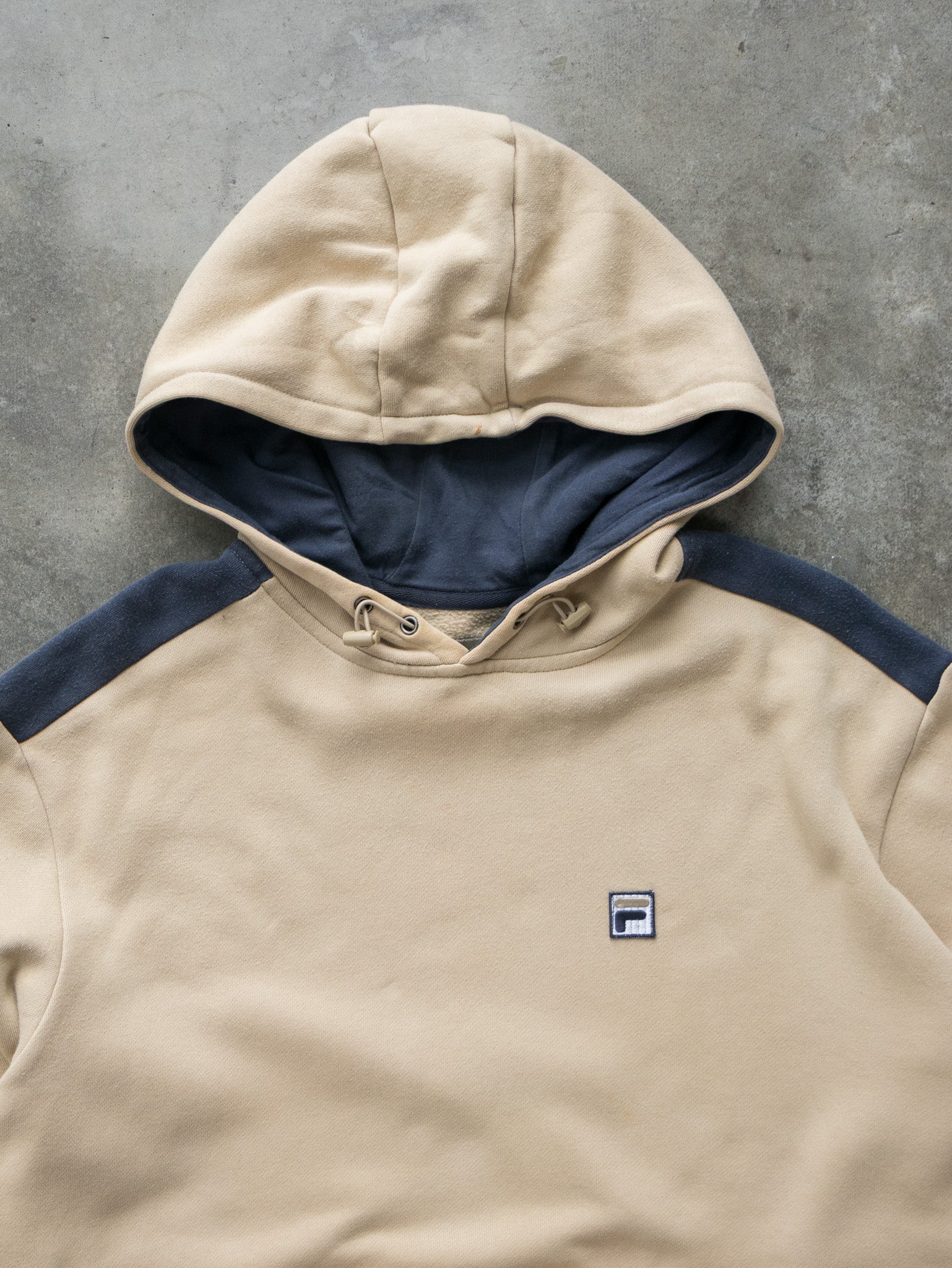 Vintage Beige Fila Panel Hoodie (L)