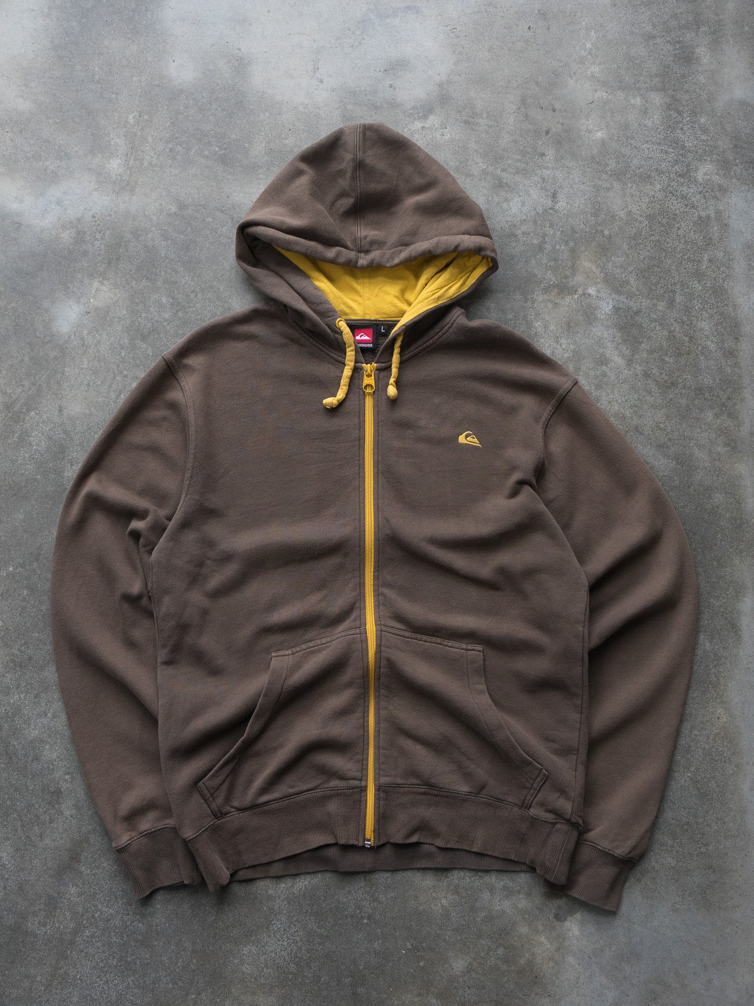 Vintage Brown Quiksilver Zip Hoodie (M)