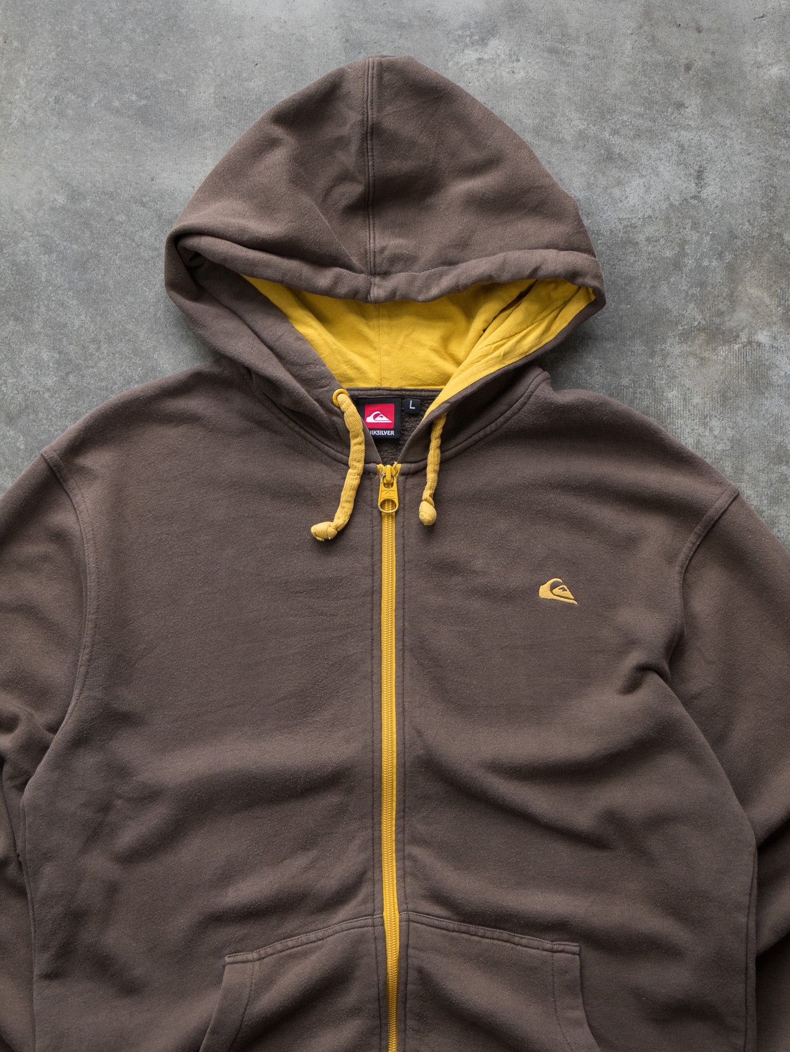 Vintage Brown Quiksilver Zip Hoodie (M)
