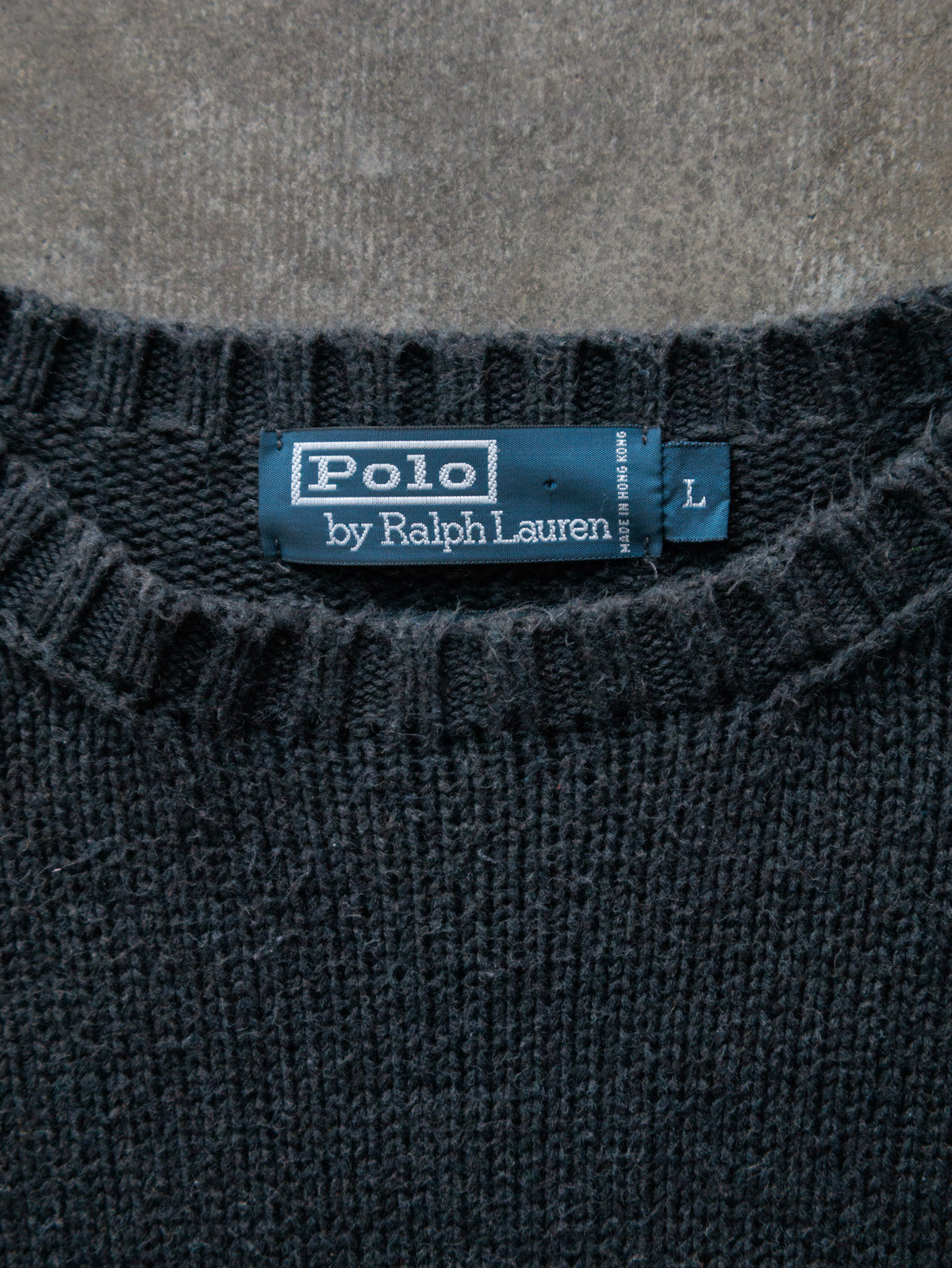 Vintage Black Polo Ralph Lauren Knit Sweater (L)