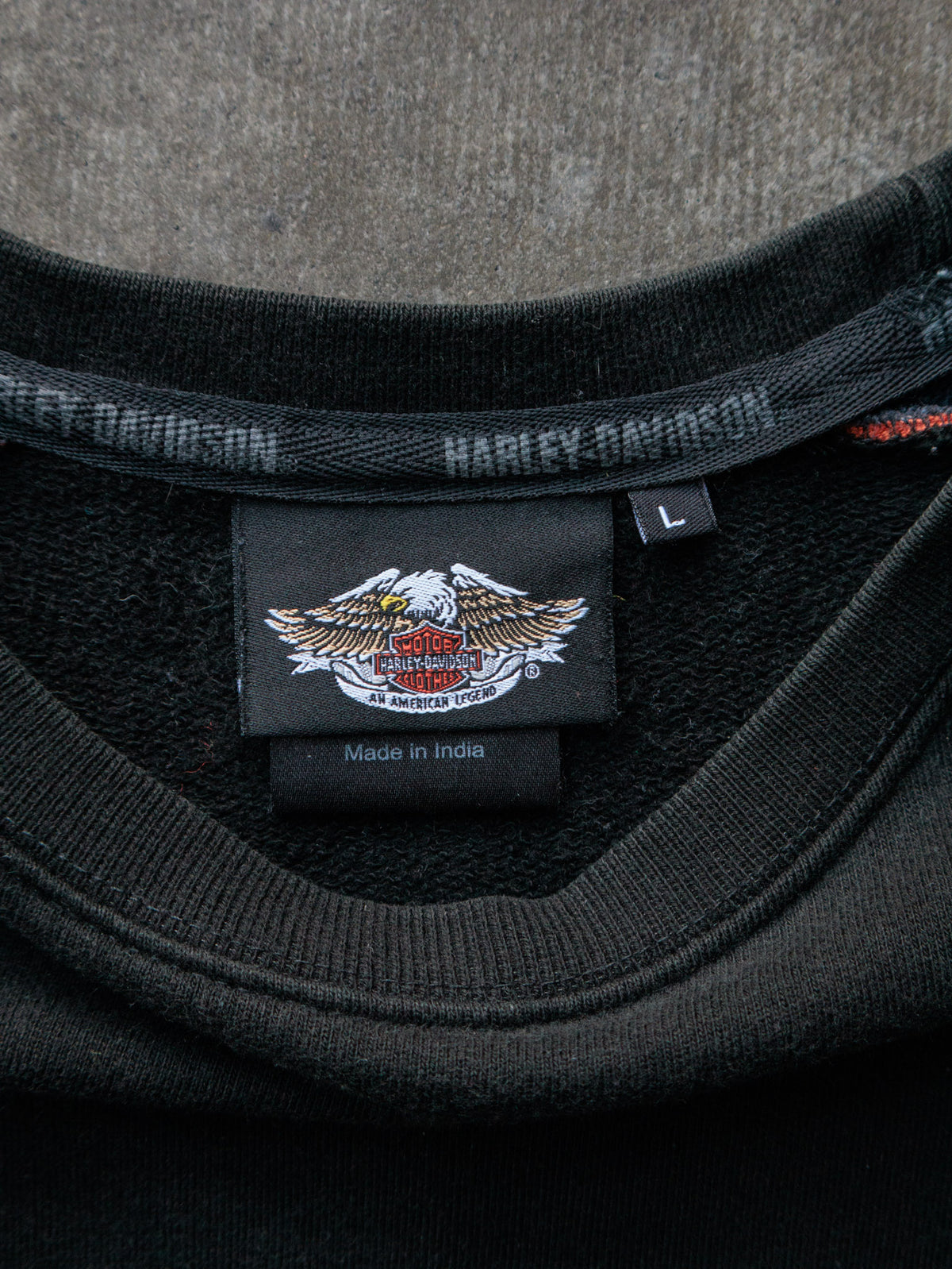 Vintage Black Harley-Davidson Colourblock Sweatshirt (L)