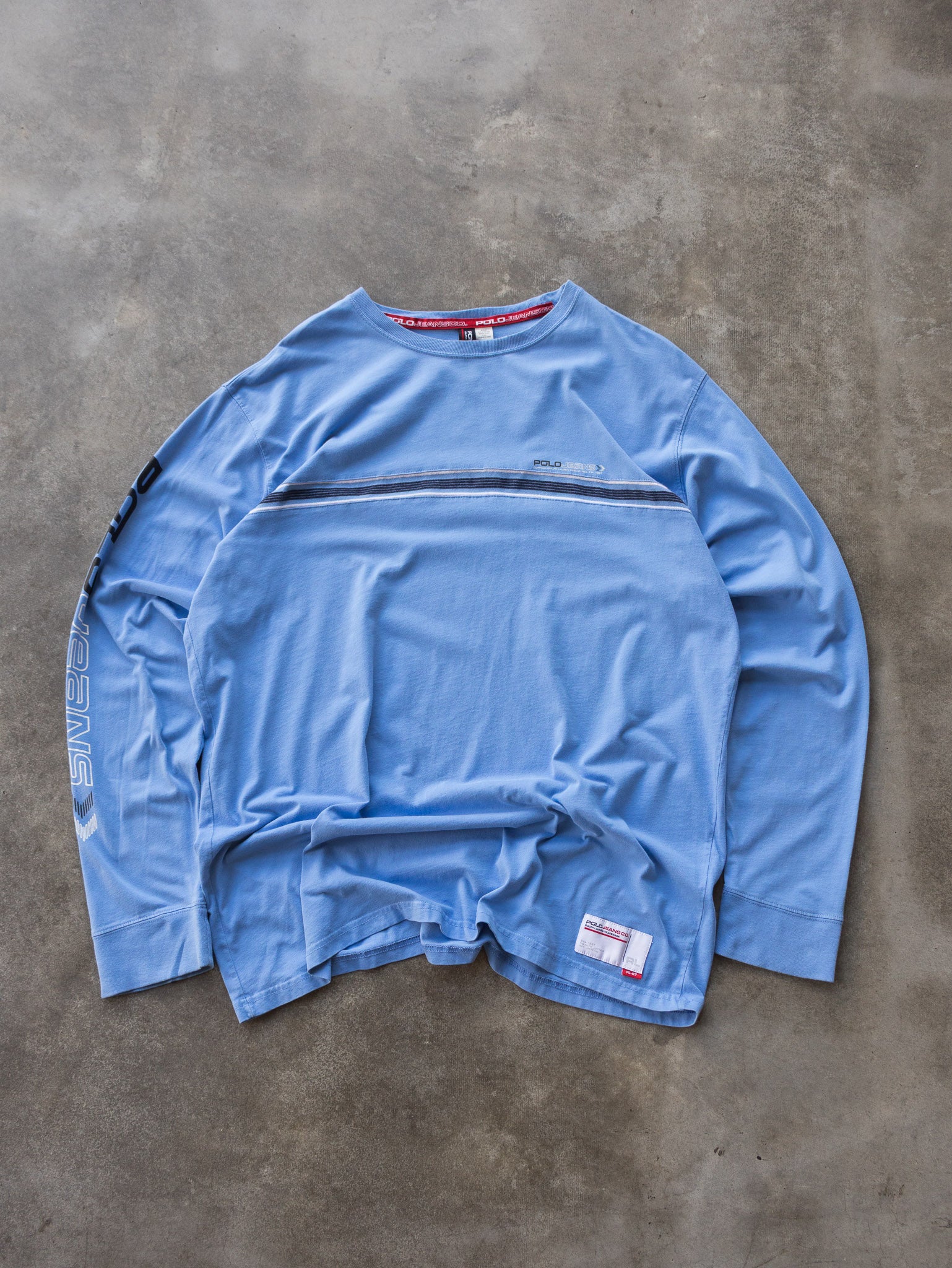 Vintage 90s Baby Blue Polo Jeans Co. Ralph Lauren Long Sleeve (XL)