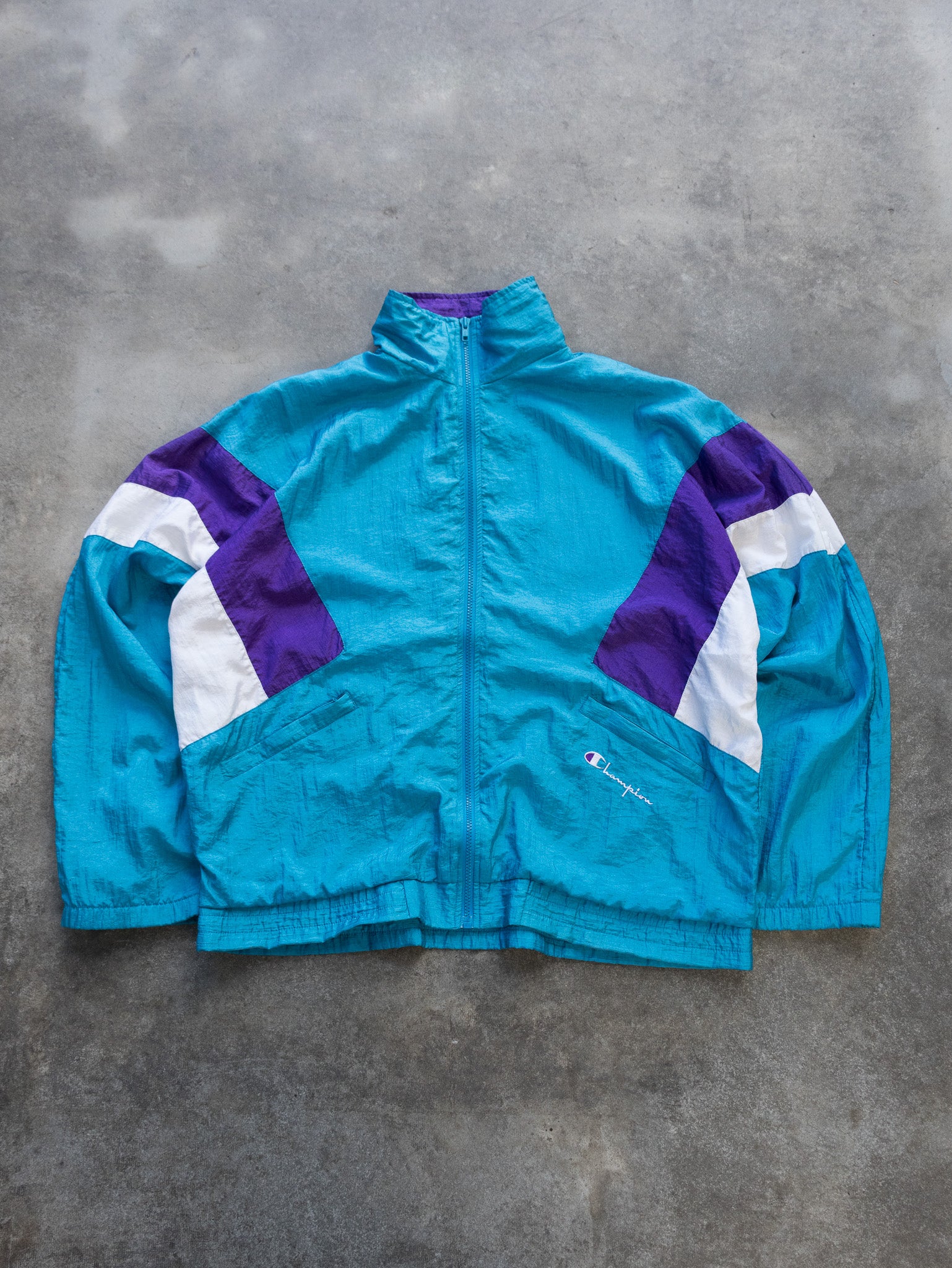 Vintage Turquoise Champion Windbreaker (L)