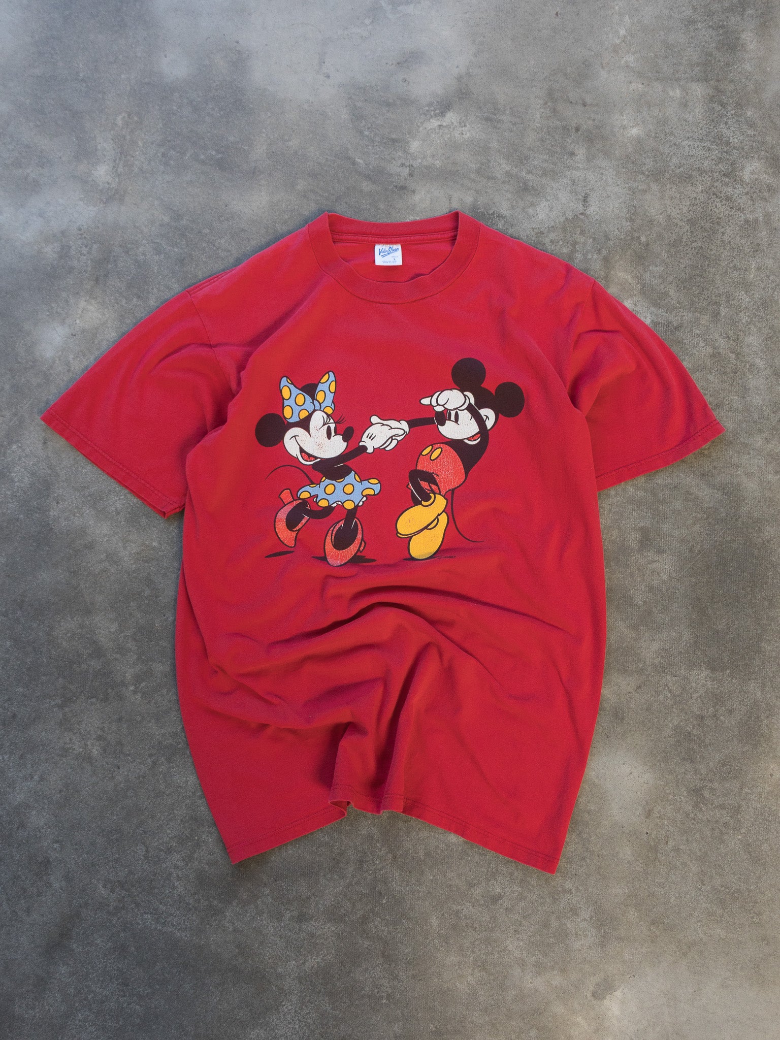 Vintage 90s Red Mickey & Minnie Tee (L)