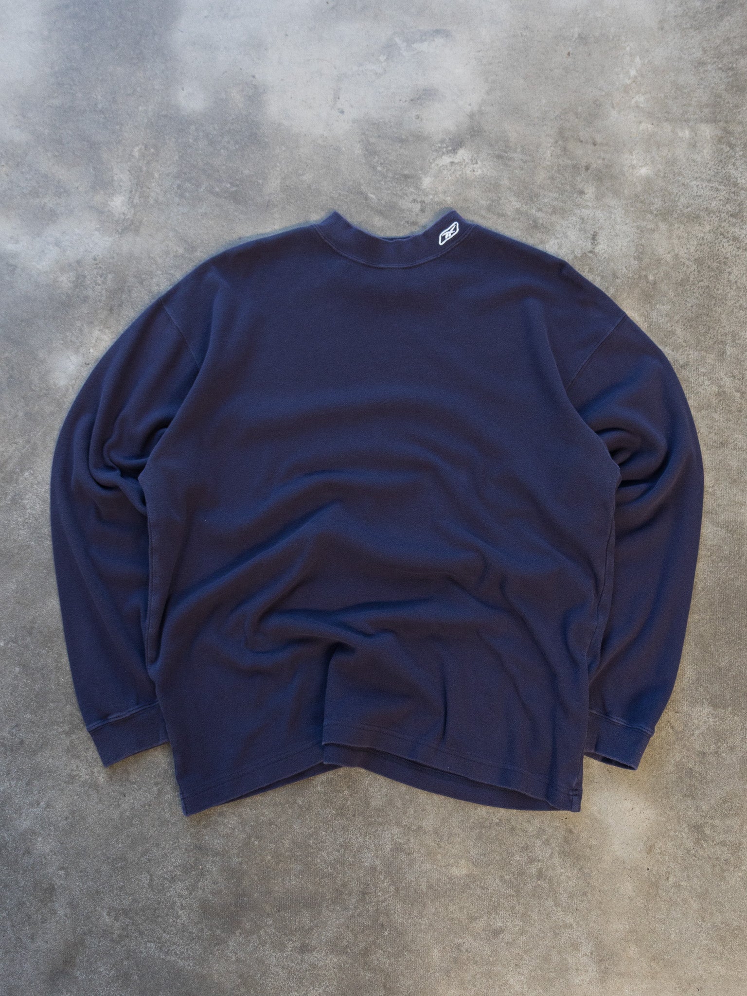 Vintage Navy Reebok Mock Neck Long Sleeve (M)