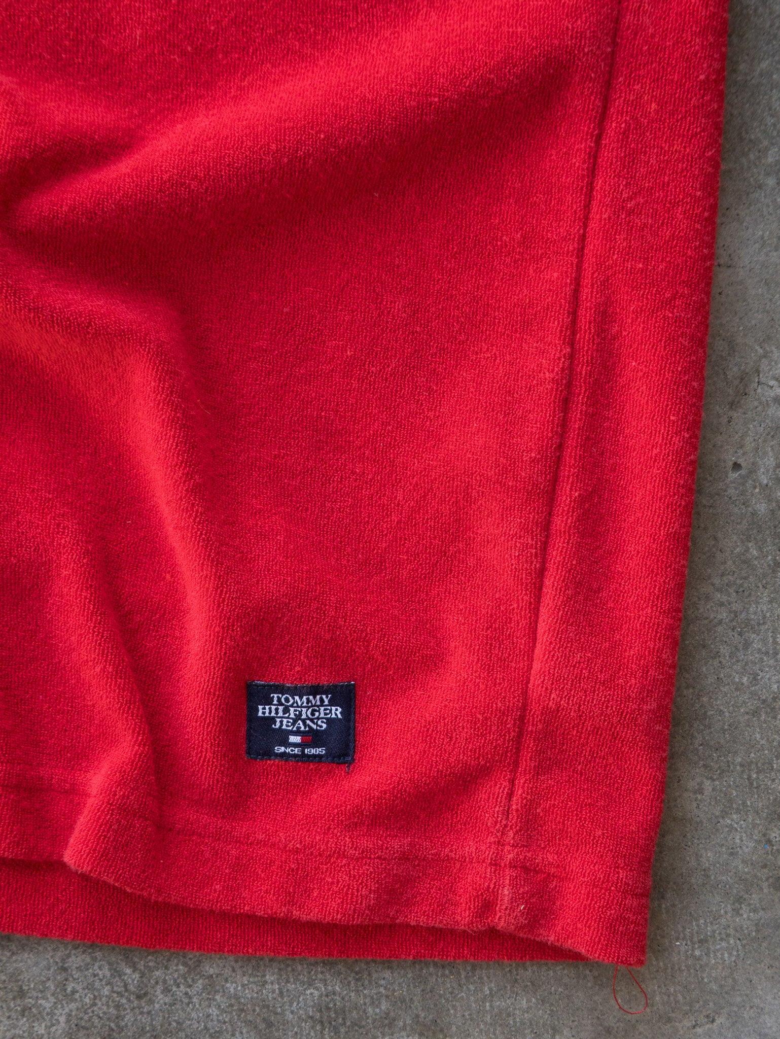 Vintage 90s Red Tommy Jeans Terry Tee (L)