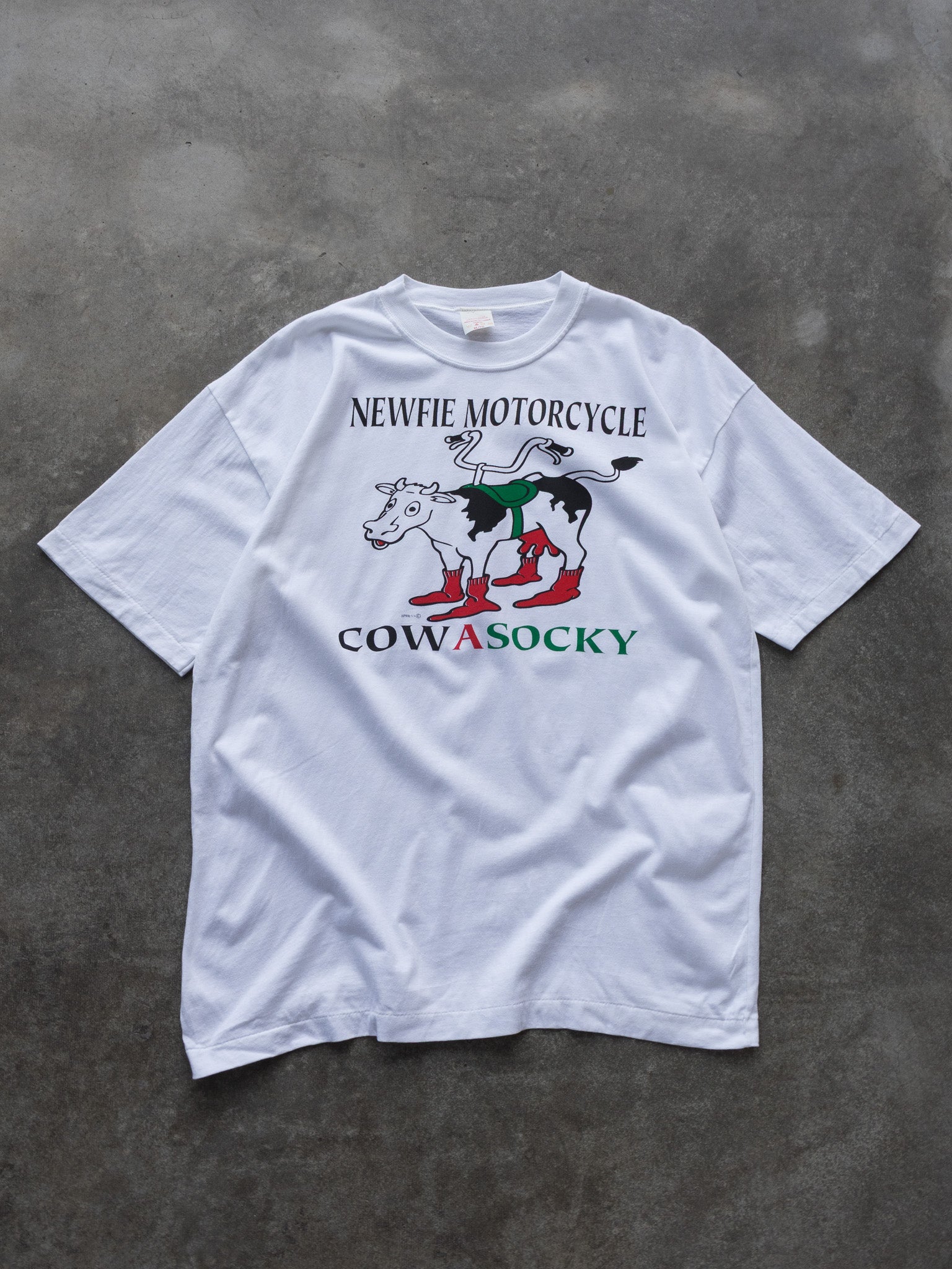 Vintage '90s Newfie Motorcycle Cowasocky Tee (XL)