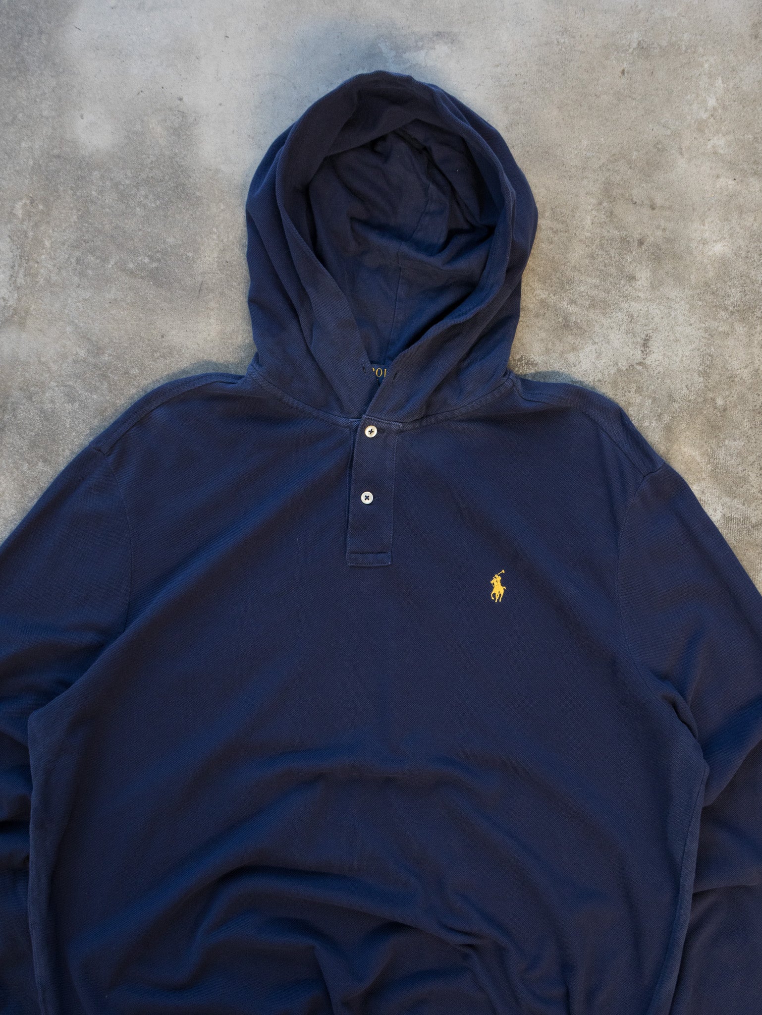 Vintage Navy Ralph Lauren Hooded Polo (XL)