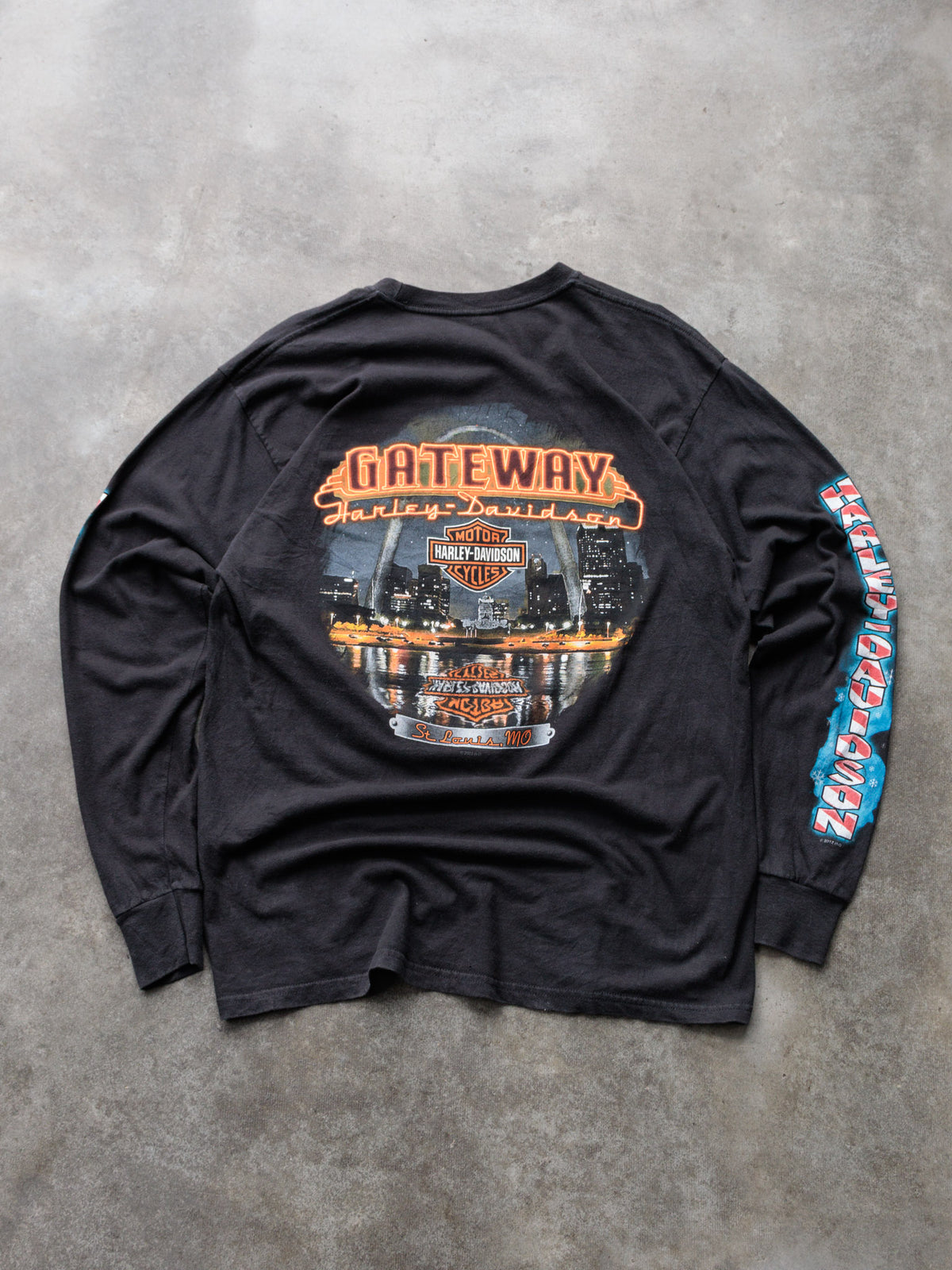 Vintage Black Harley-Davidson St. Louis Missouri Long Sleeve Tee (L)