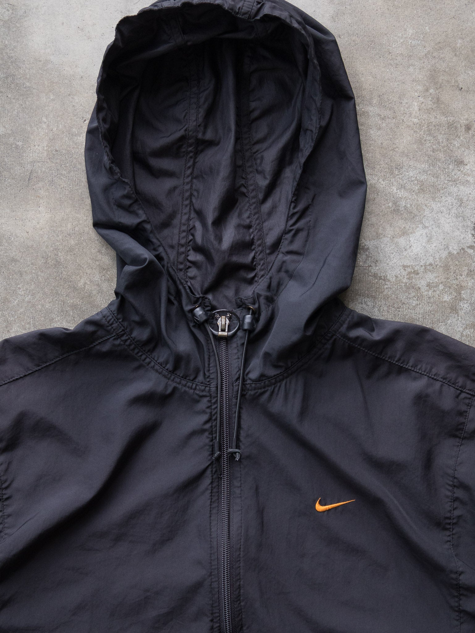Vintage 90s Black Nike Hooded Anorak Jacket (XL)