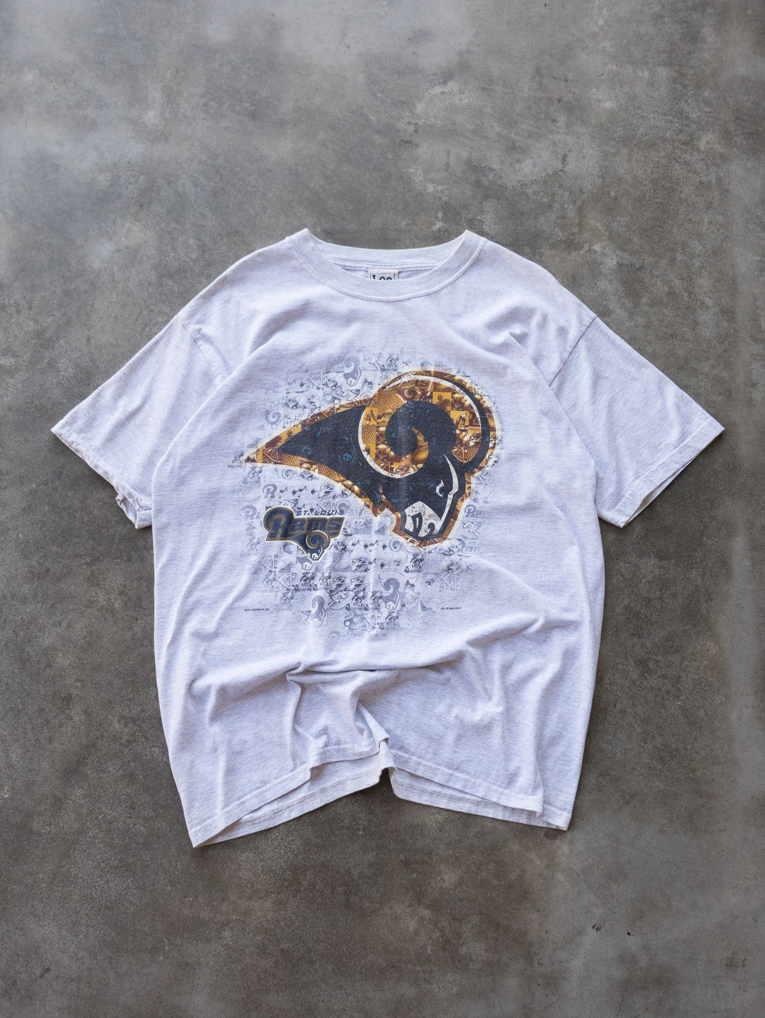 Vintage 2000 Grey Lee Sport St. Louis Rams Tee (XL)