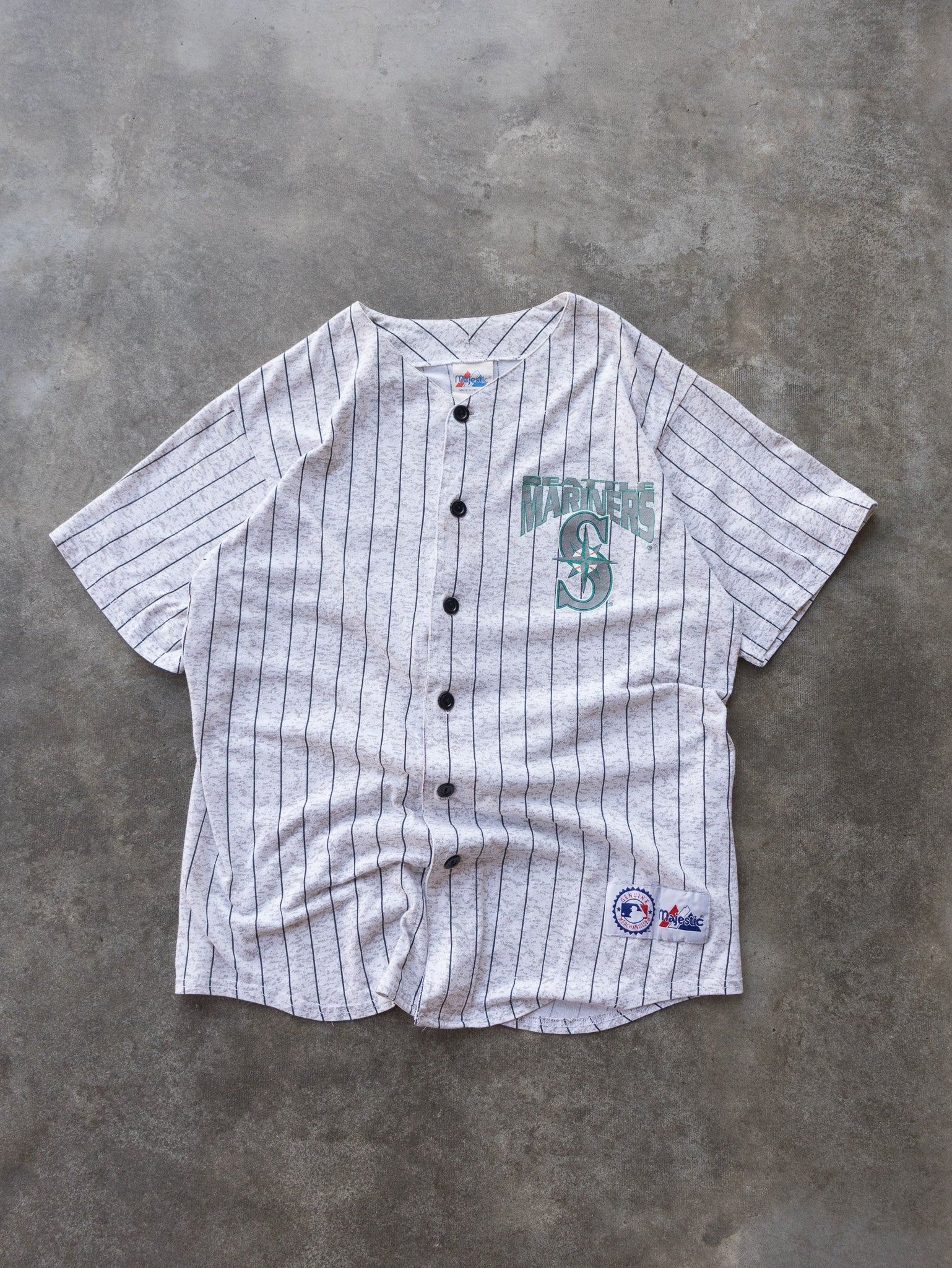 Vintage 90s Grey Seattle Mariners Baseball Jersey (L)
