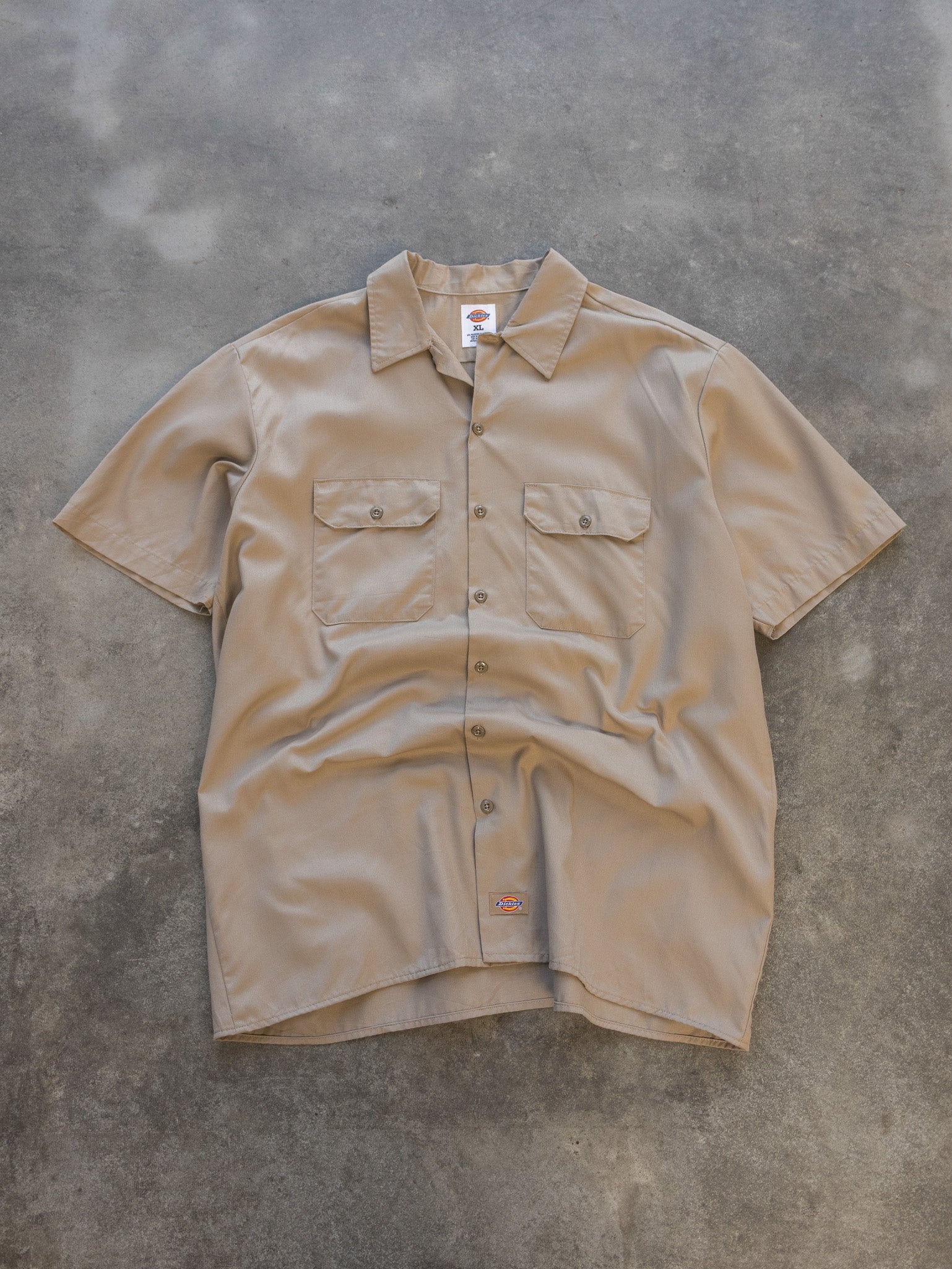Vintage Khaki Dickies Work Shirt (XL)
