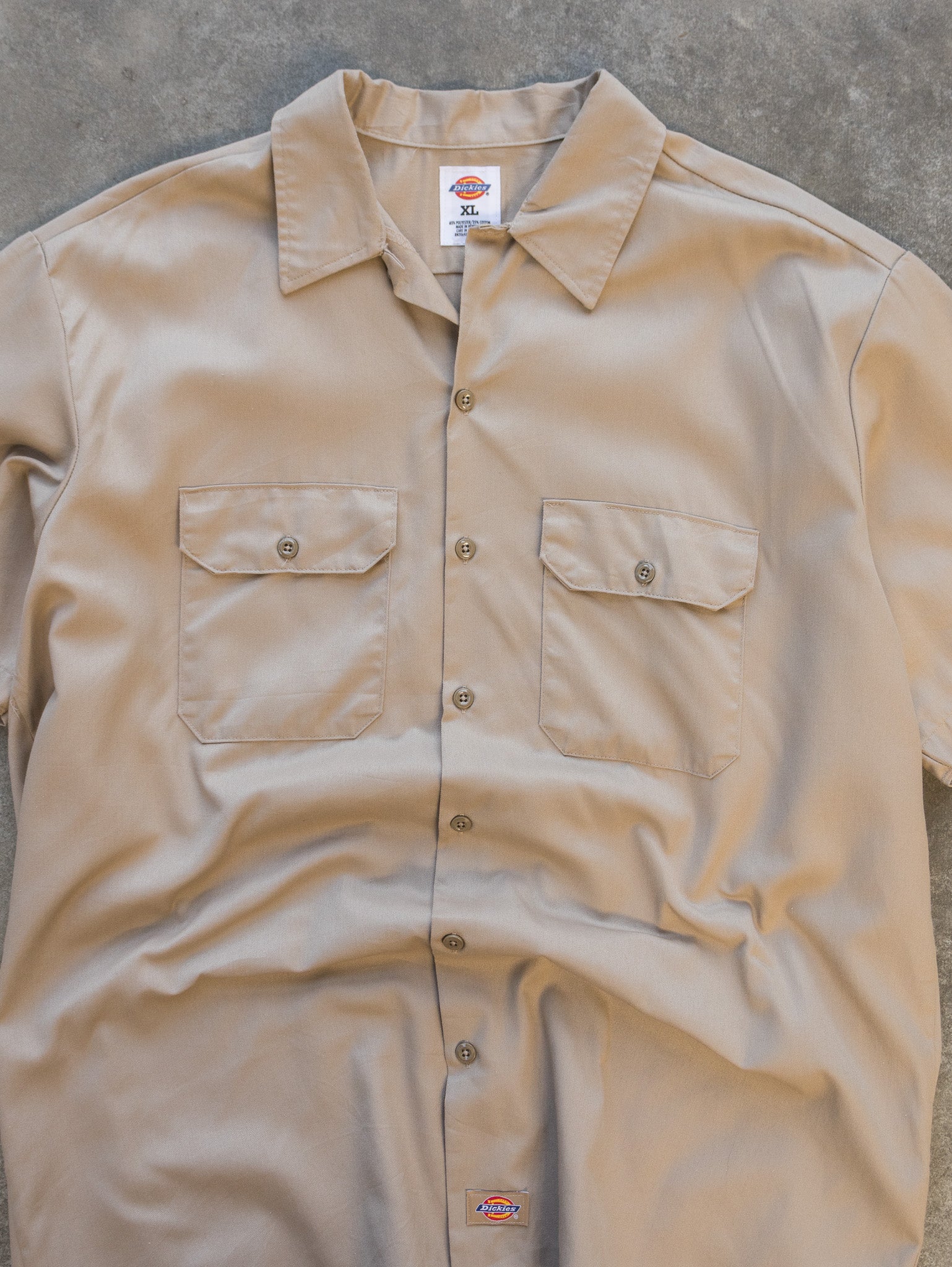 Vintage Khaki Dickies Work Shirt (XL)